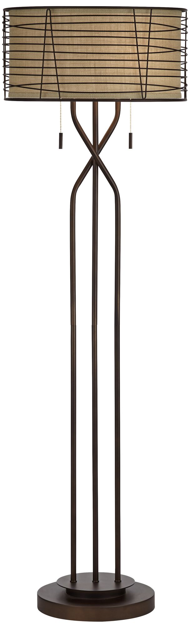 Marlowe Woven Bronze Metal Floor Lamp 4G489 Lamps Plus