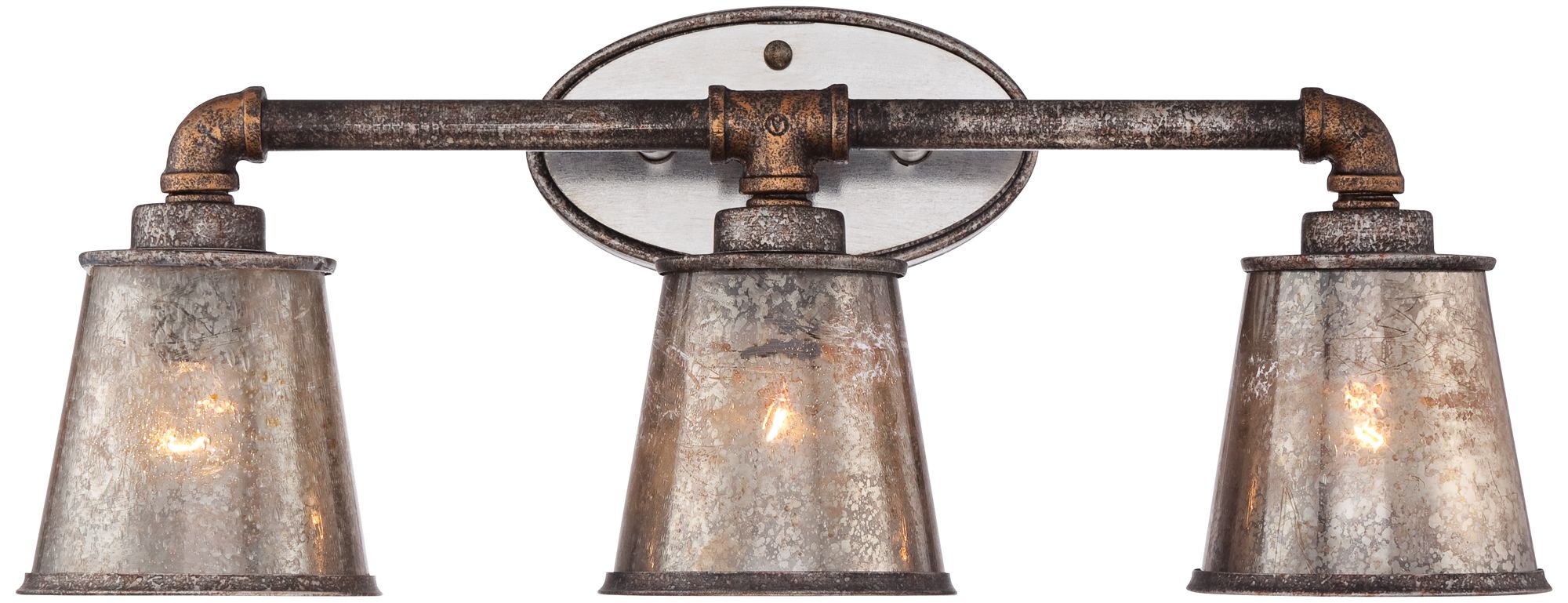 Fillmore 23 1/4" Wide Industrial Rust 3Light Bath Fixture 4M501