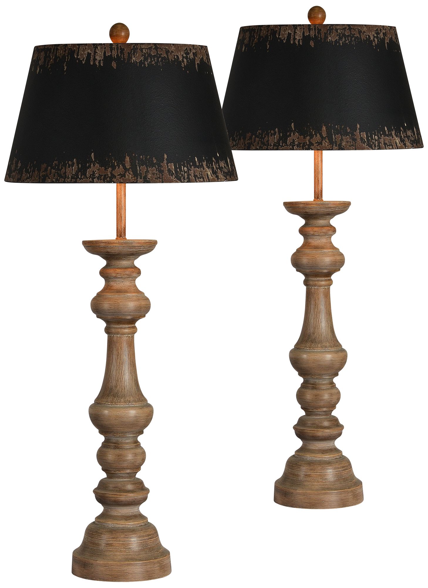 Forty West Waylon Distressed Brown Table Lamps Set of 2 514P0 Lamps Plus