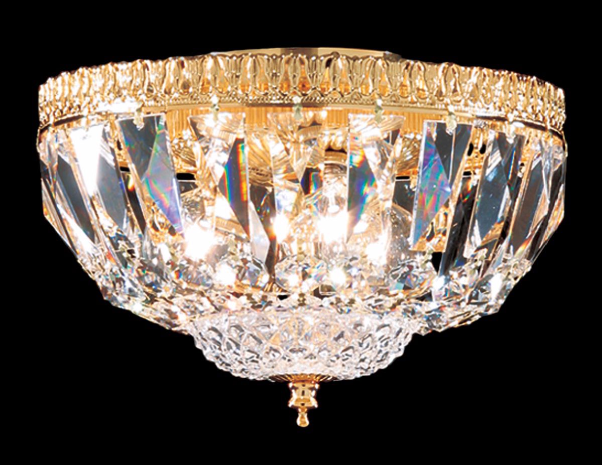 James R. Moder 9"W Gold and Swarovski Crystal Ceiling Light 51568