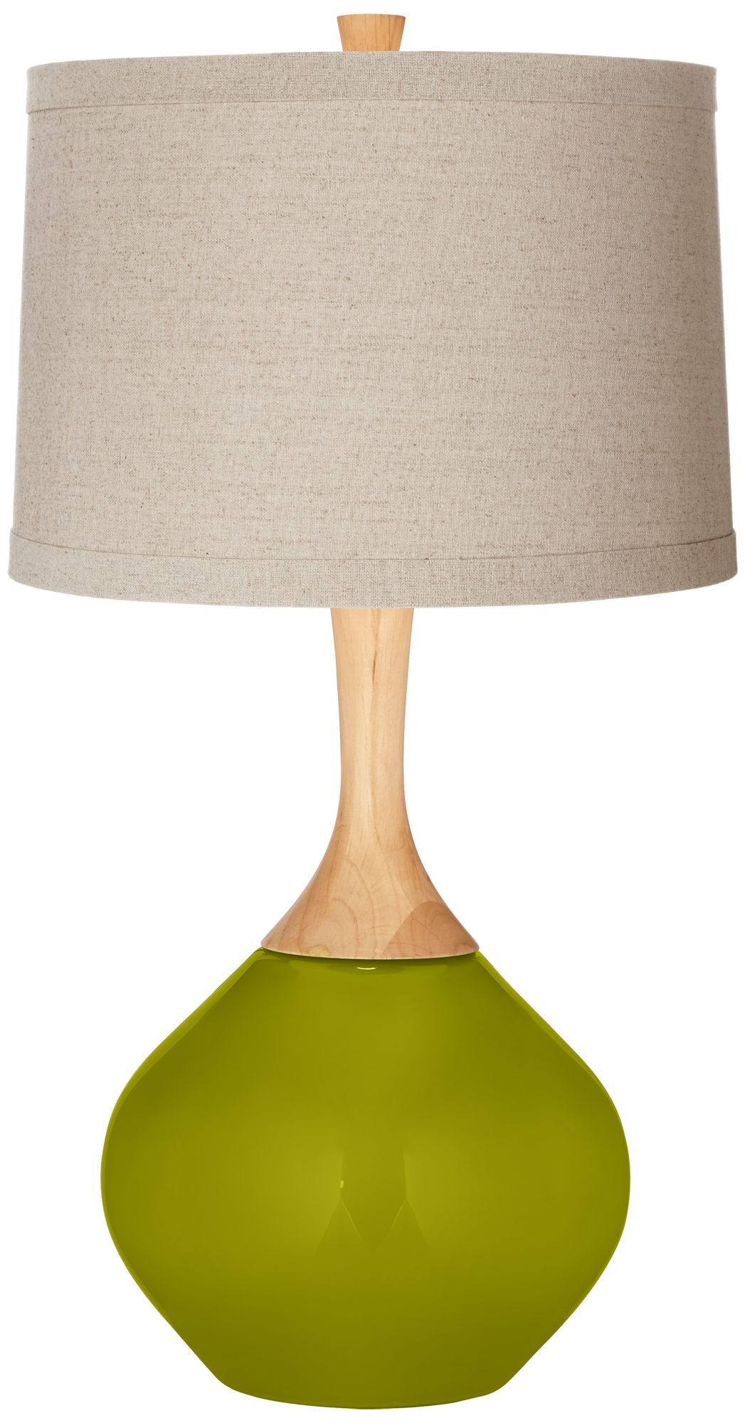 Olive Green Natural Linen Drum Shade Wexler Table Lamp 53F42 Lamps