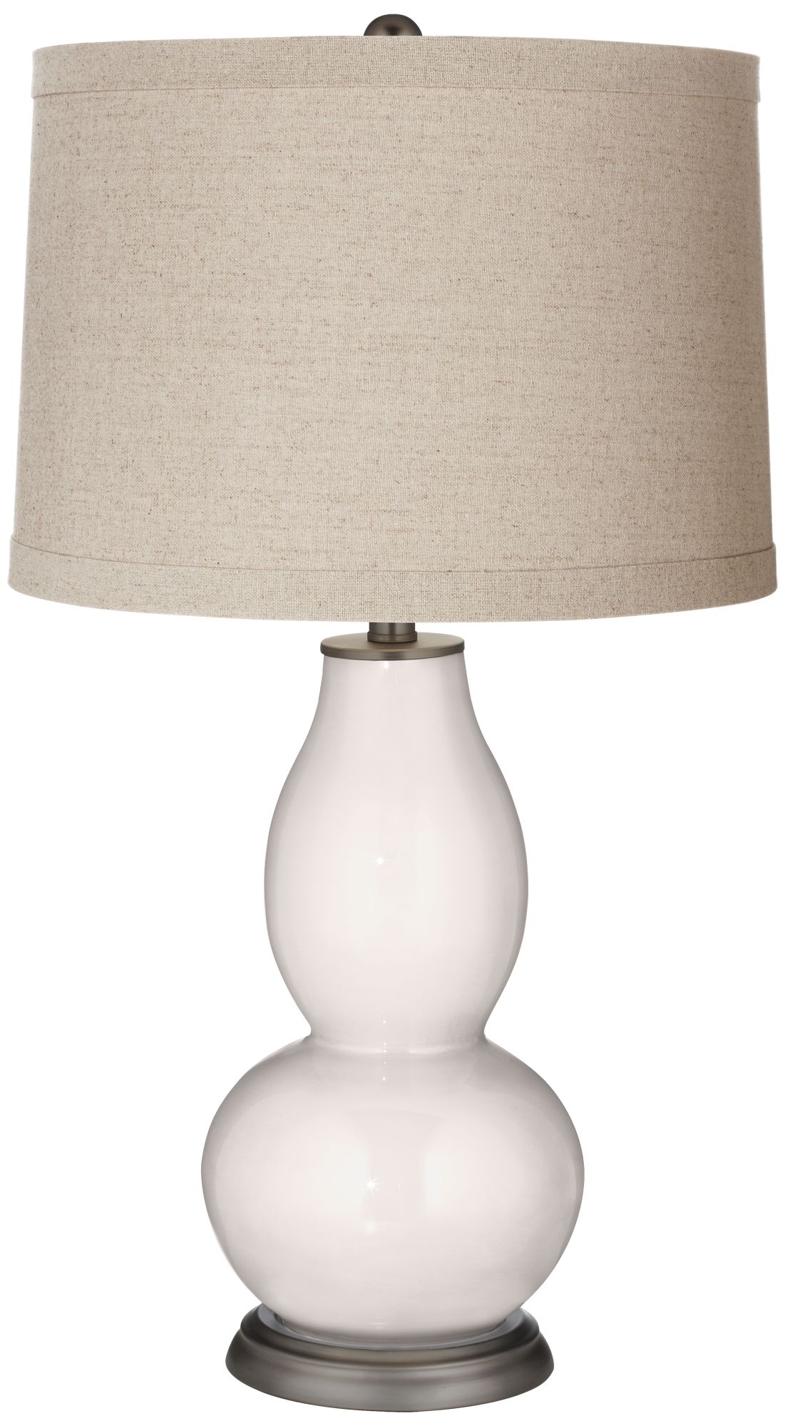 Smart Natural Linen Drum Shade Double Gourd Table Lamp 53H36 Lamps