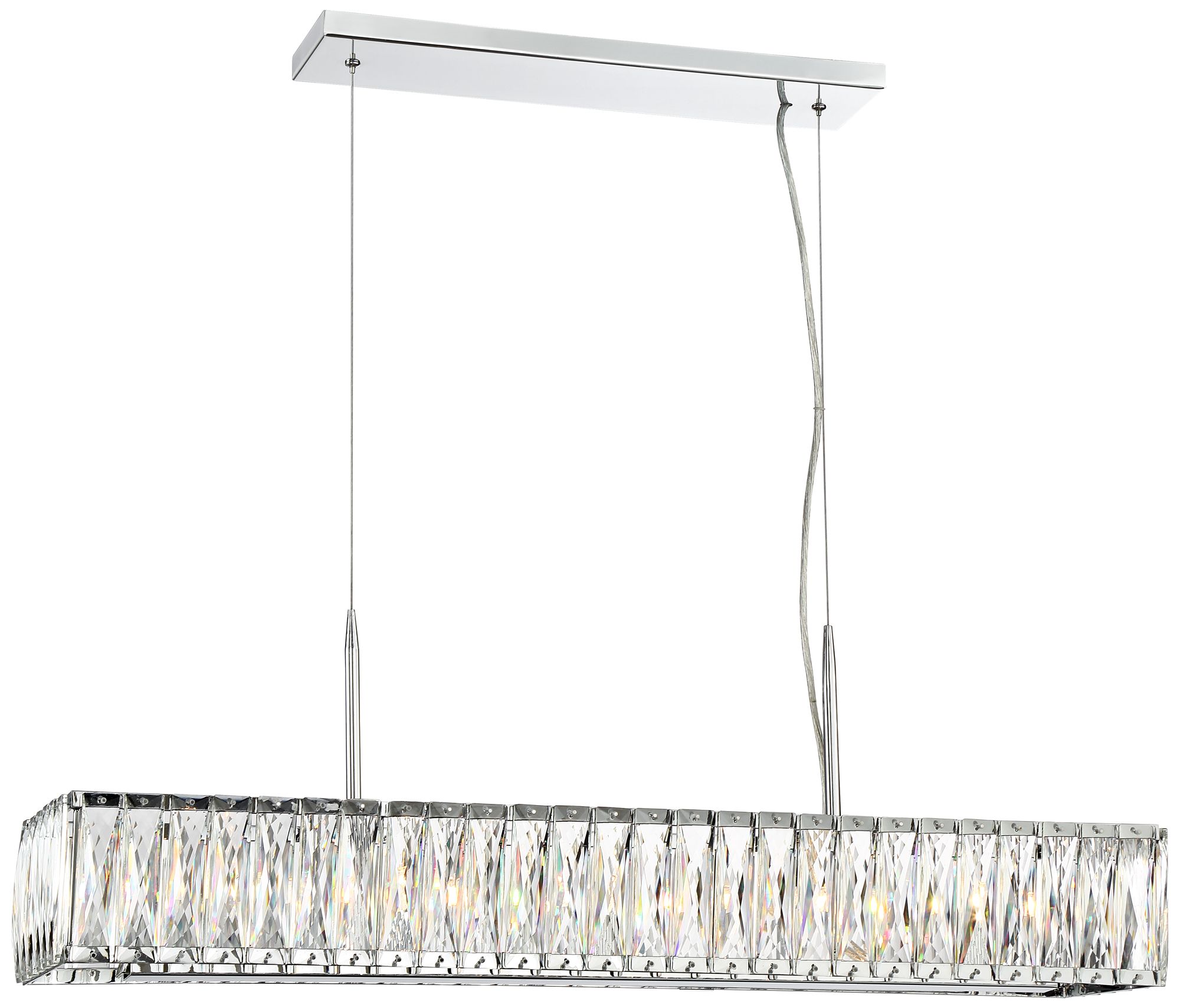 Sera 33 1/2"W Chrome Crystal Kitchen Island Light Pendant 53X10