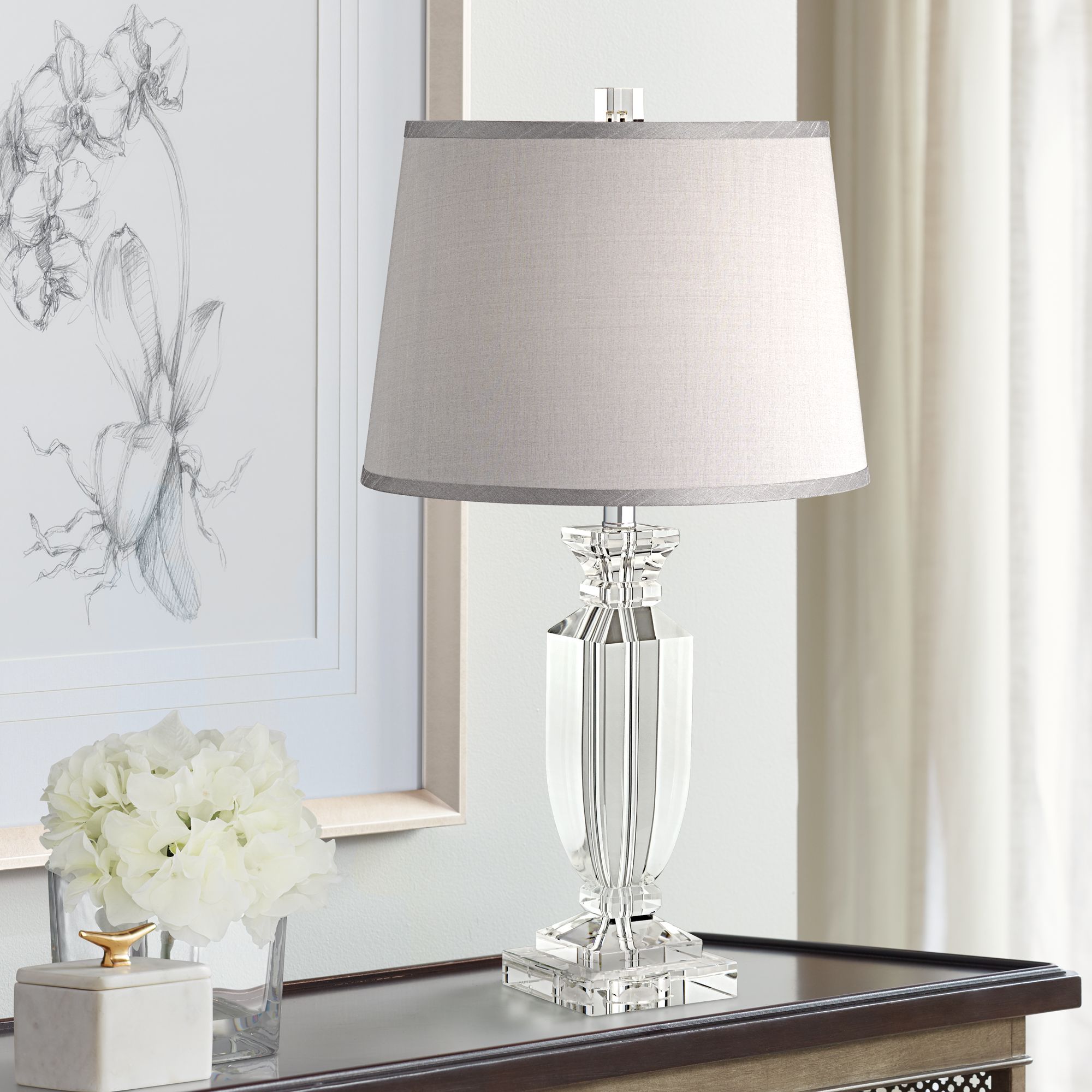 Traditional Table Lamp Crystal for Living Room Family