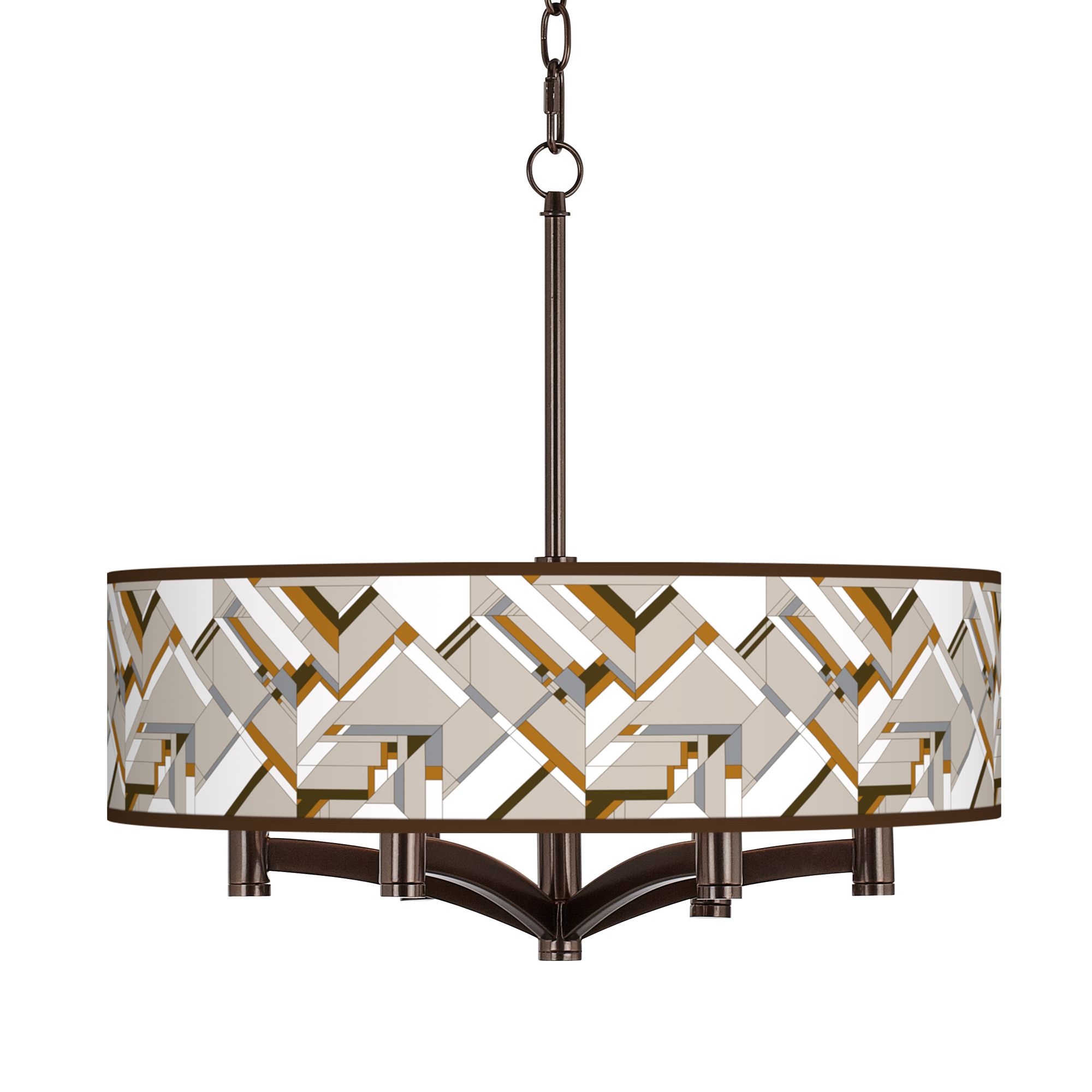 Craftsman Mosaic Ava 6Light Bronze Pendant Chandelier 54Y21 Lamps