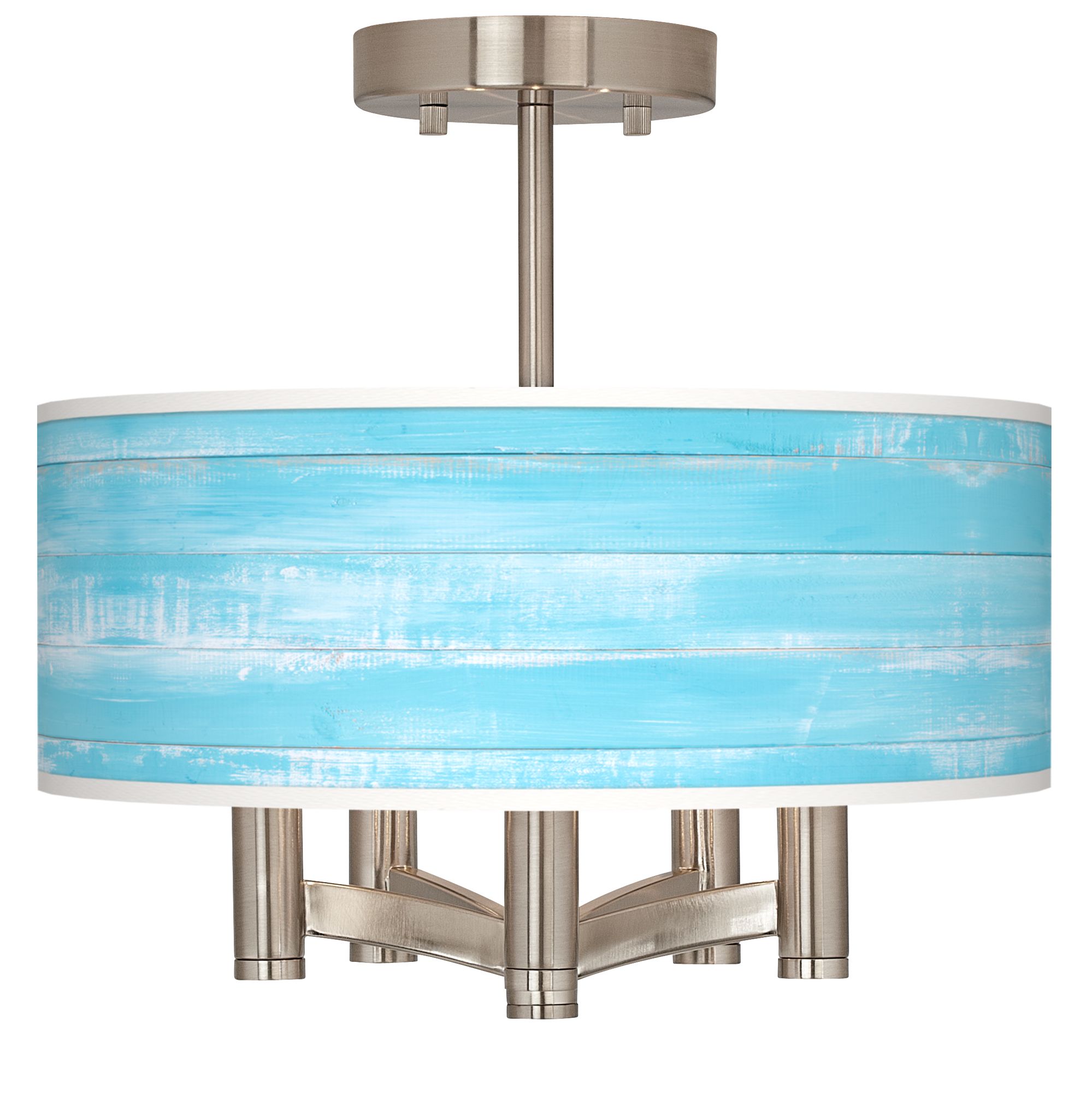 Barnyard Blue Ava 5Light Nickel Ceiling Light 55F87 Lamps Plus