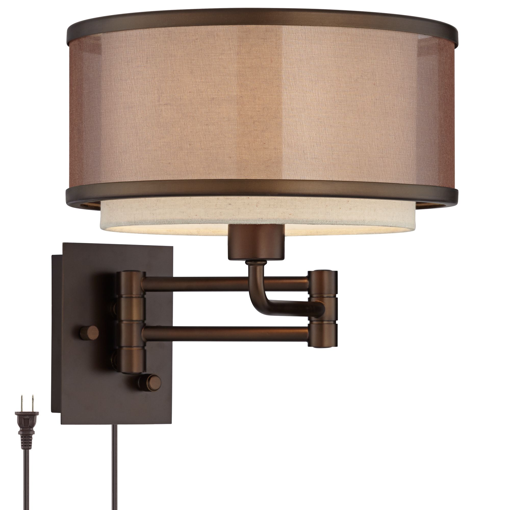 Vista OilRubbed Bronze PlugIn Swing Arm Wall Lamp 55H52 Lamps Plus