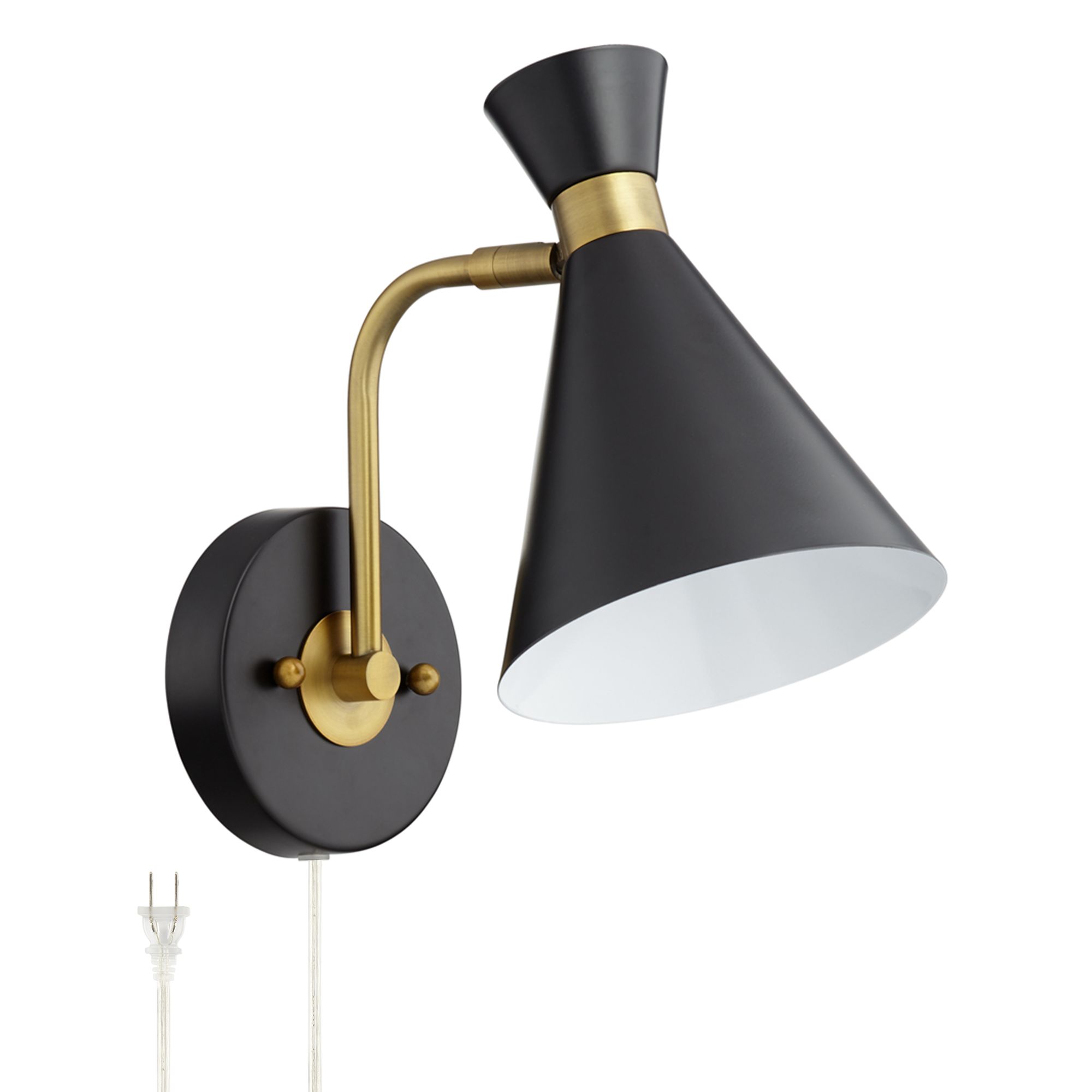 Venice Matte Black Modern Cone Wall Lamp 55K59 Lamps Plus