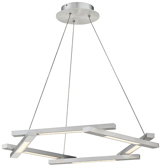 Metric 28" Wide Brushed Aluminum 6Light LED Pendant 55M33 Lamps Plus