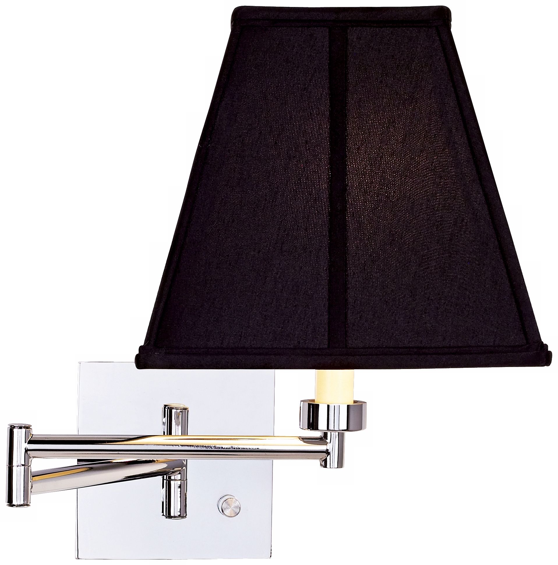 Dimmable Interior Square Black Shade PlugIn Swing Arm Wall Lamp