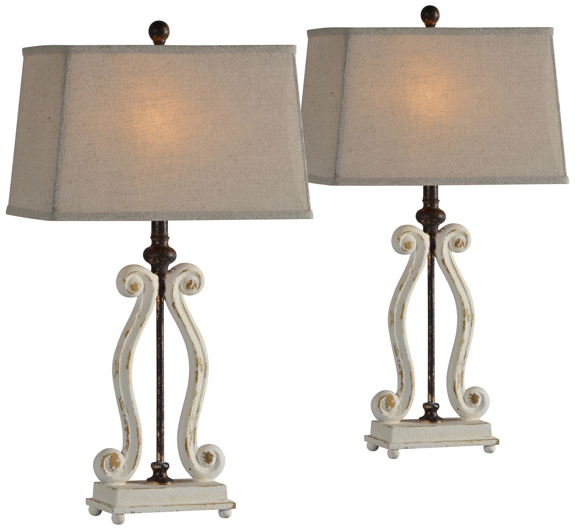 Forty West Alaina Cottage White Table Lamps Set of 2 577N0 Lamps Plus
