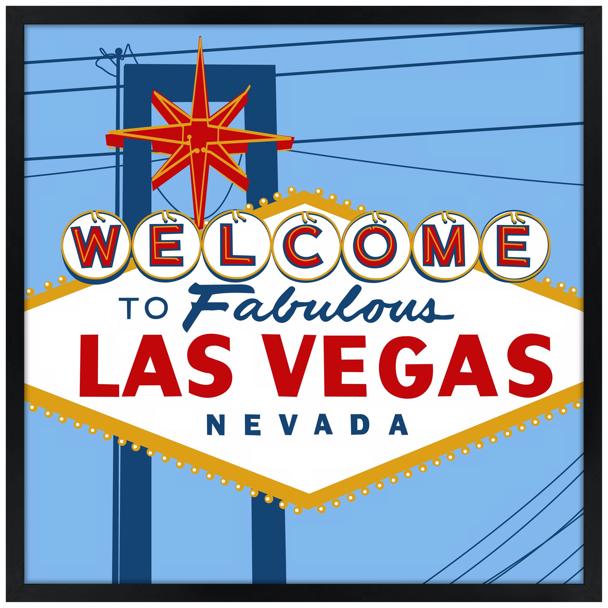 Vegas 31" Square Black Giclee Wall Art 57E00 Lamps Plus