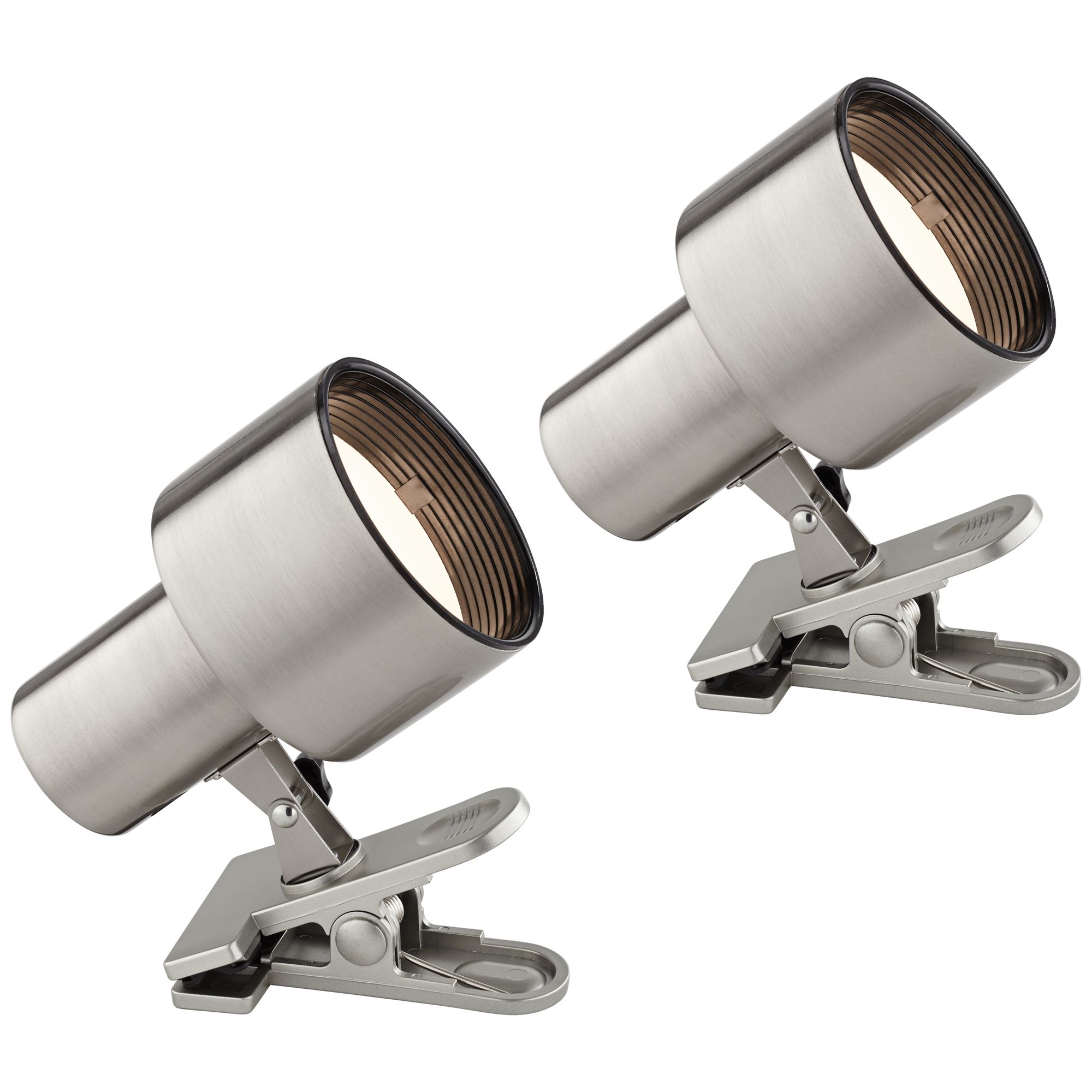 Pro Track Satin Nickel 6" High Mini Accent Clip Lights Set of 2