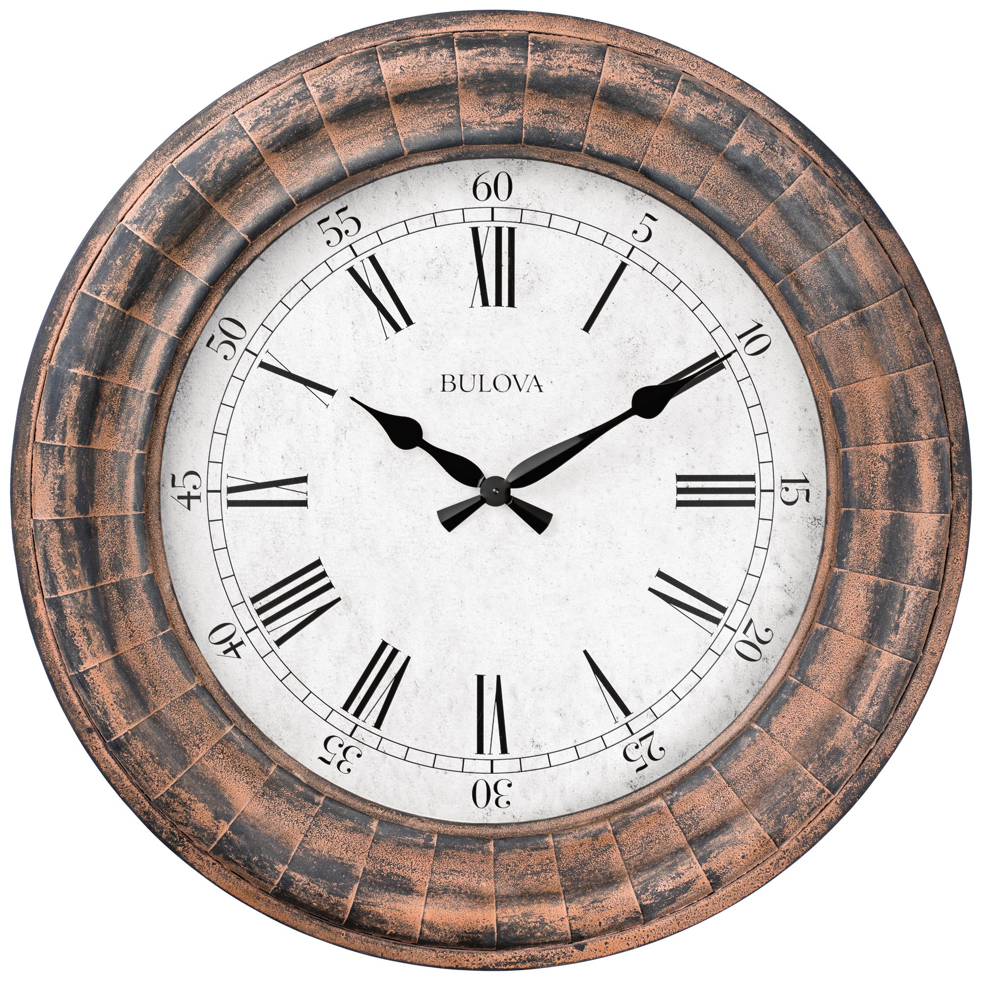 Bulova Basset Weathered Metal 48" Round Gallery Wall Clock 58C63