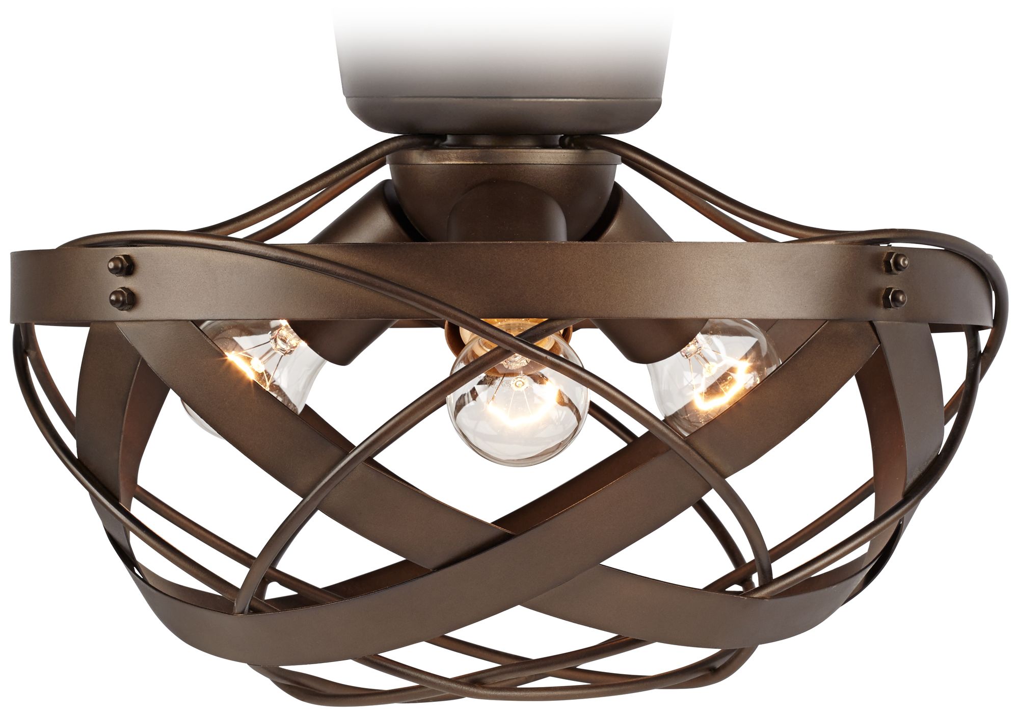 lED Orbital Weave OilRubbed Bronze Fan Light Kit 58E17 Lamps Plus