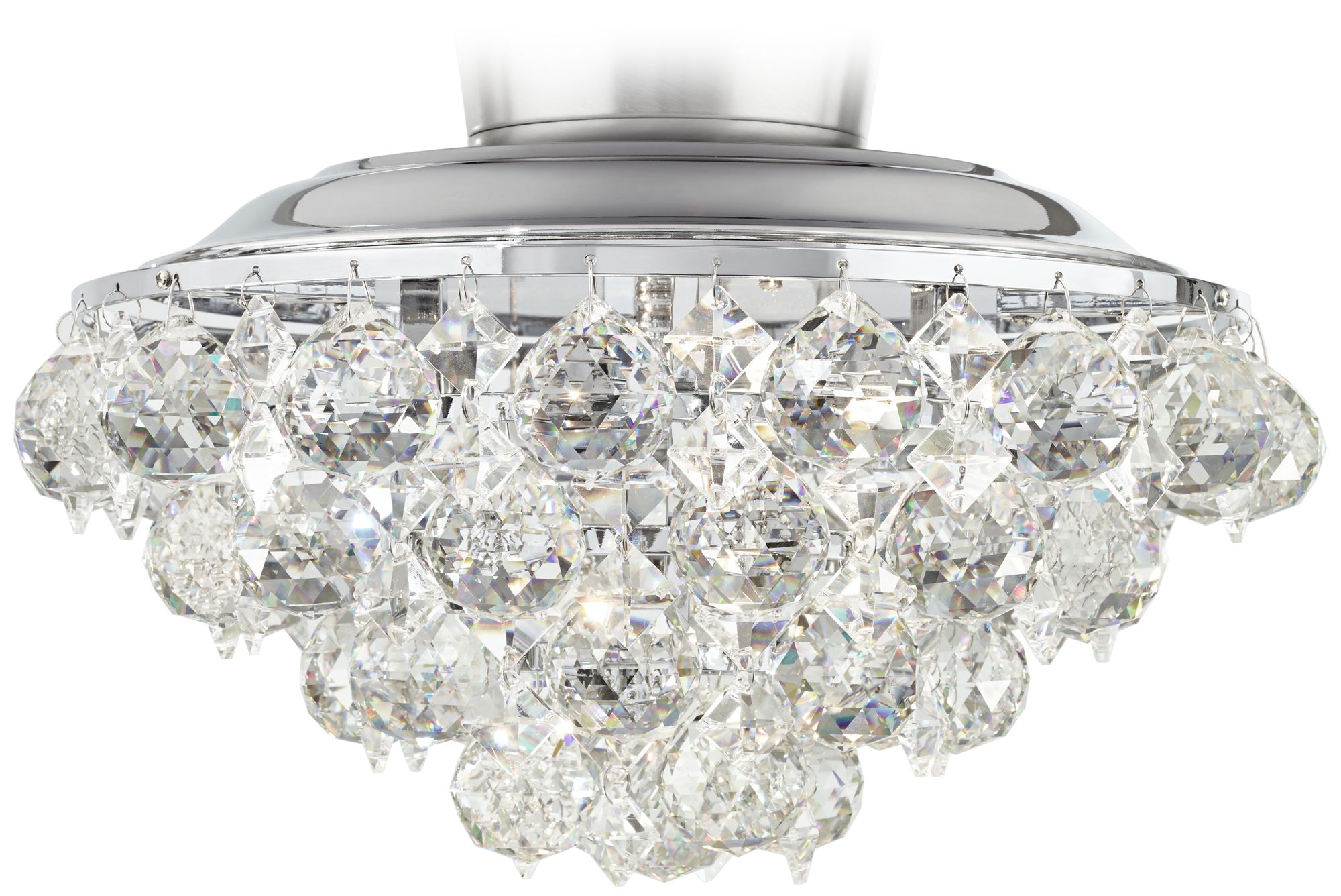 Crystal Ball Chrome Universal Ceiling Fan LED Light Kit 59F55