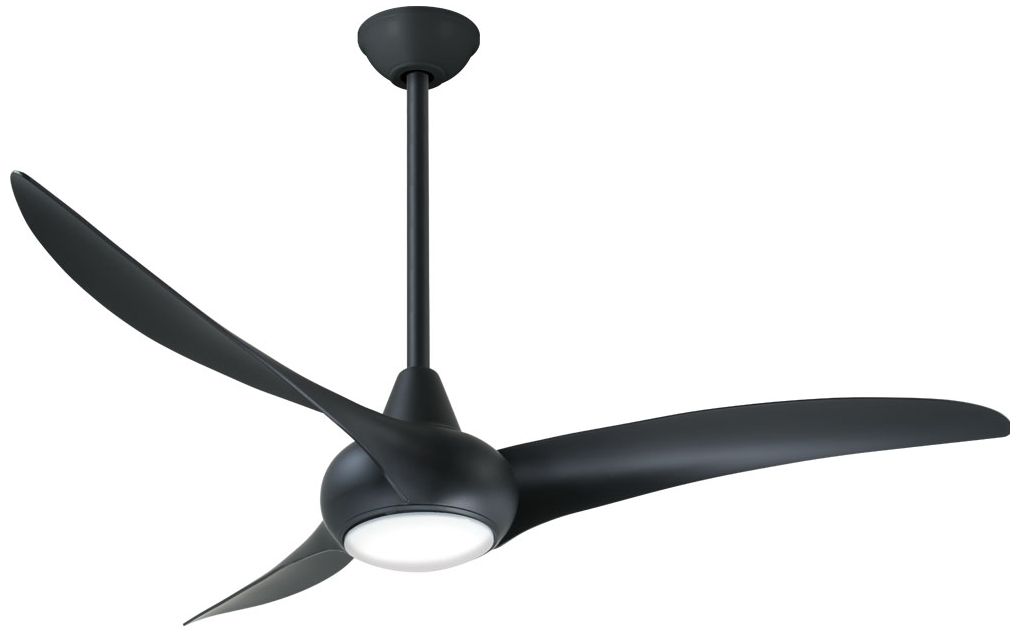 52" Minka Aire Light Wave Coal Black LED Ceiling Fan 59X73 Lamps Plus