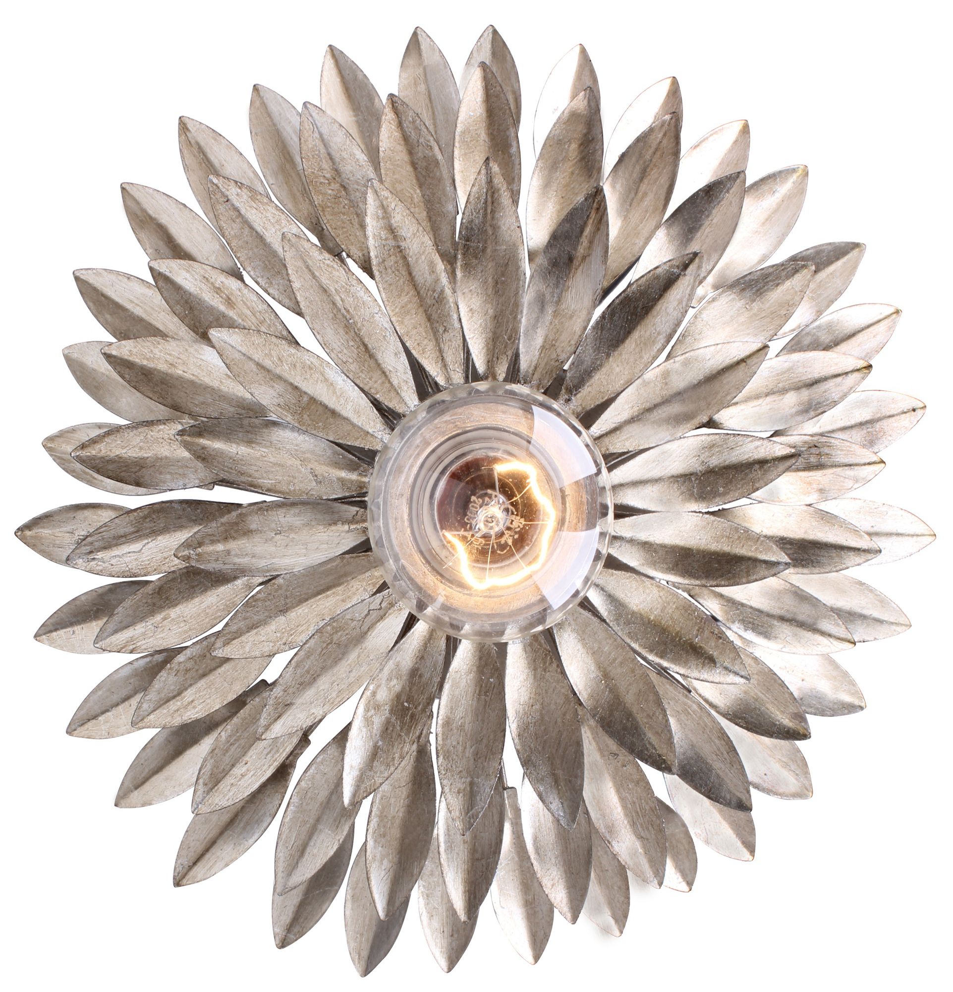 Crystorama Broche 11" Wide Silver Flushmount Ceiling Light 5P785