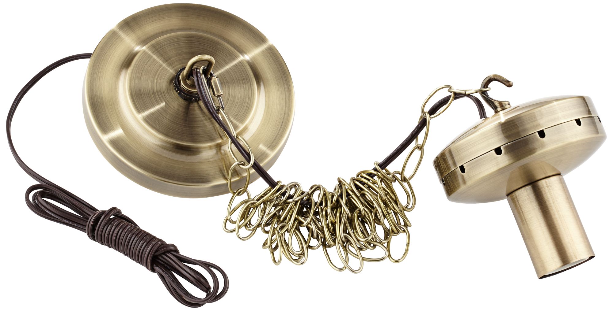 Antique Brass Hardwired DIY Pendant Light Adapter 5T575 Lamps Plus