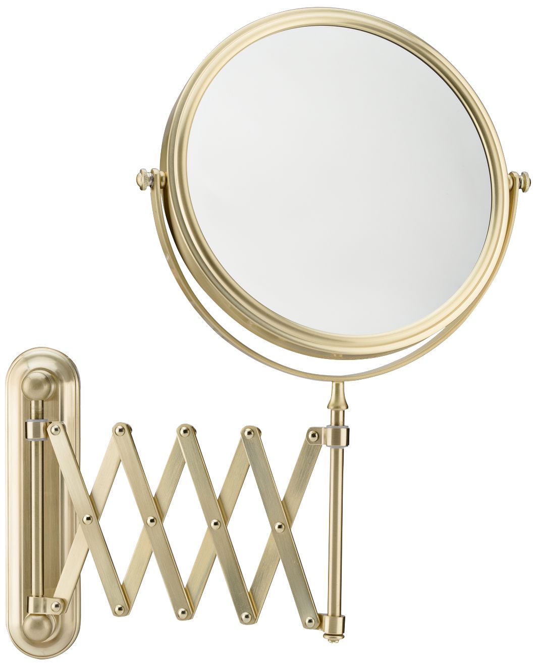 Aptations Extension Arm 9" Wide Brushed Brass Wall Mirror 5T829