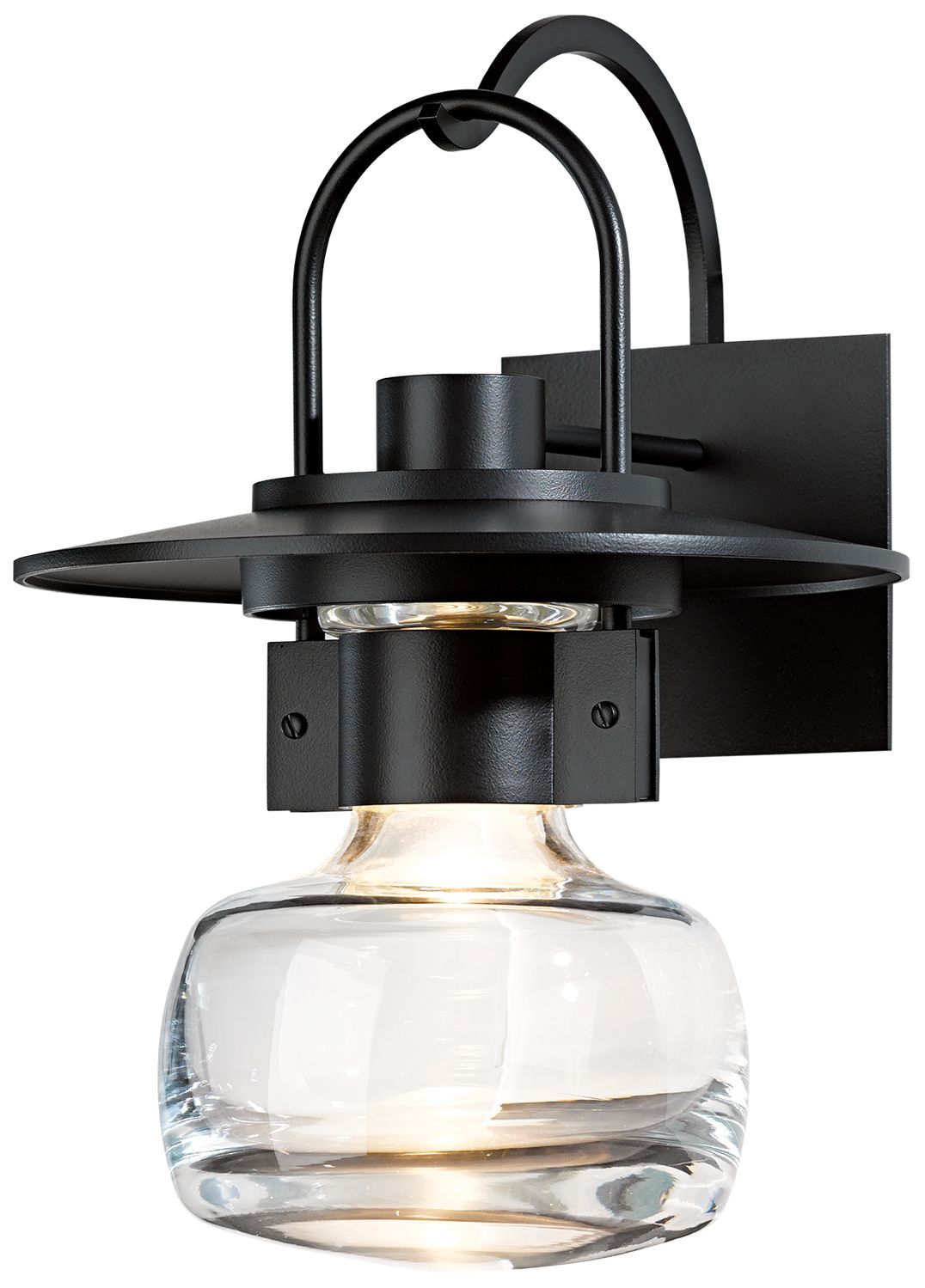 Hubbardton Mason 16" High Black Outdoor Wall Light 5W080