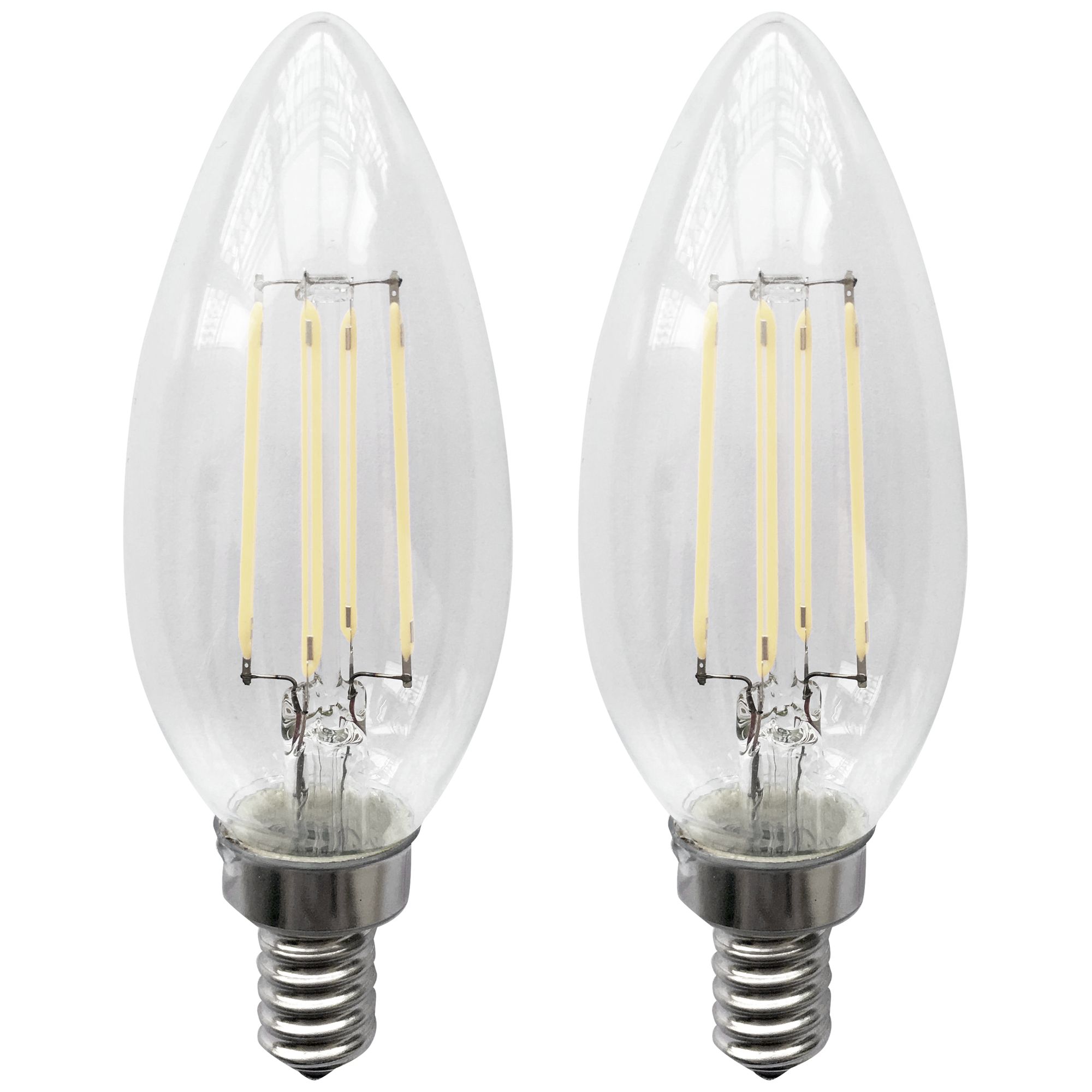 40W Equivalent Clear 4W LED Candelabra LED Bulb 2-Pack - #60C13 | Lamps