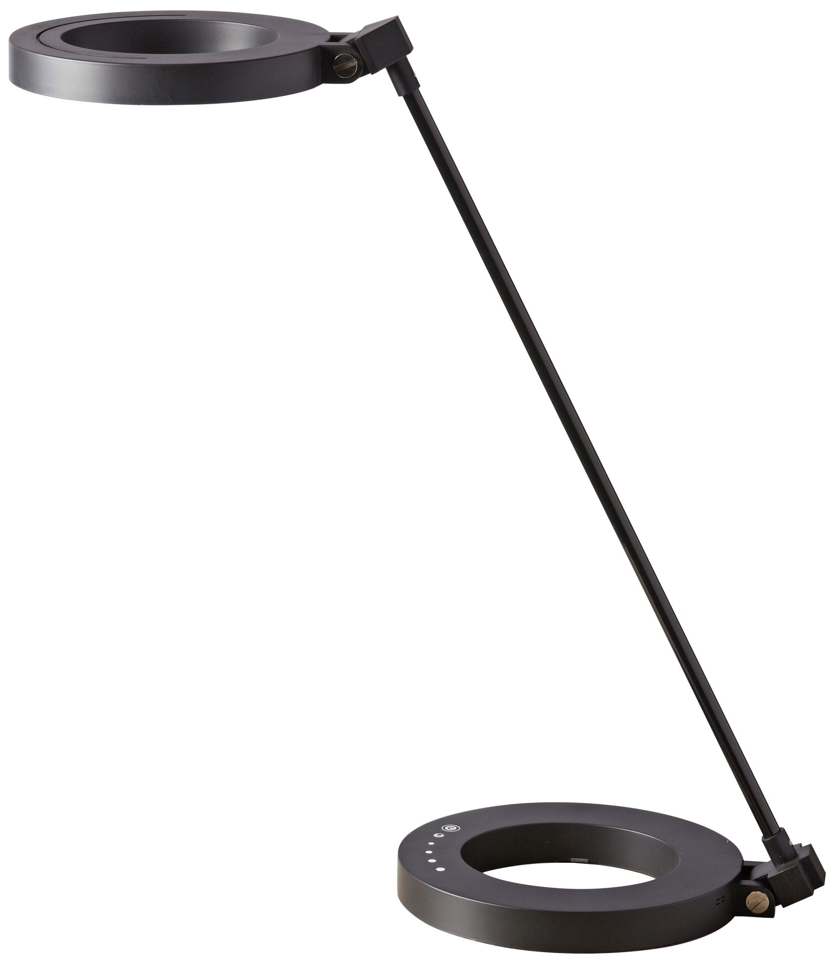 Dillon Matte Black Ring Modern LED Desk Lamp 60E40 Lamps Plus