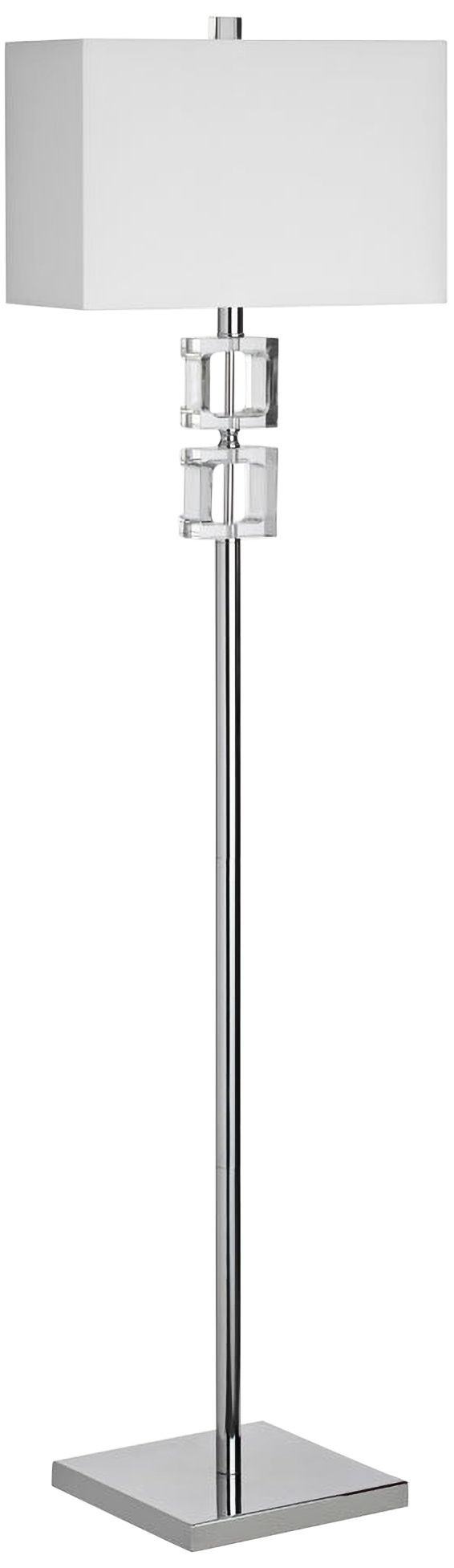 Caroline Polished Chrome Floor Lamp with Square Glass 60E77 Lamps Plus