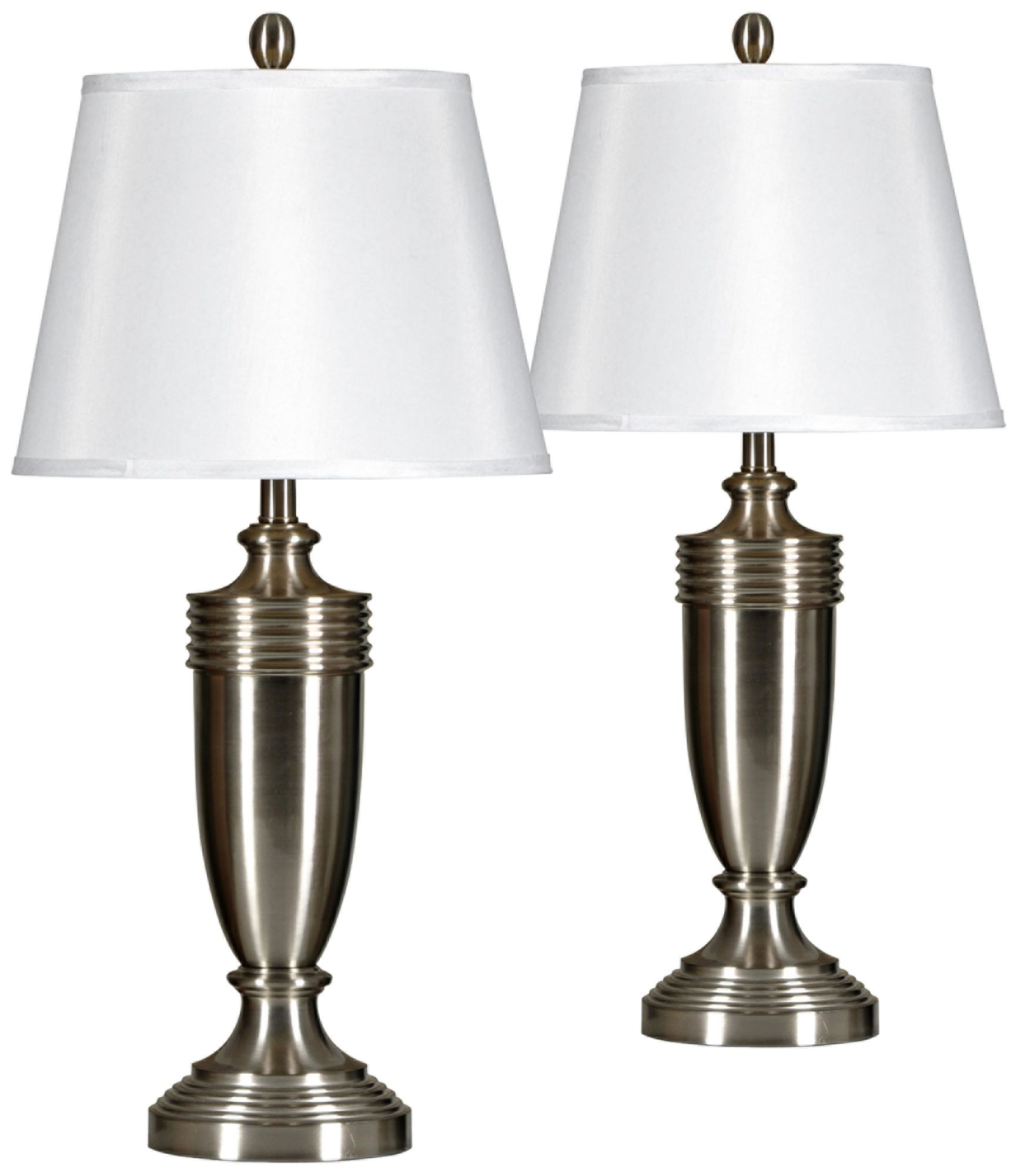 Brushed Steel Metal Table Lamp Set of 2 60X24 Lamps Plus