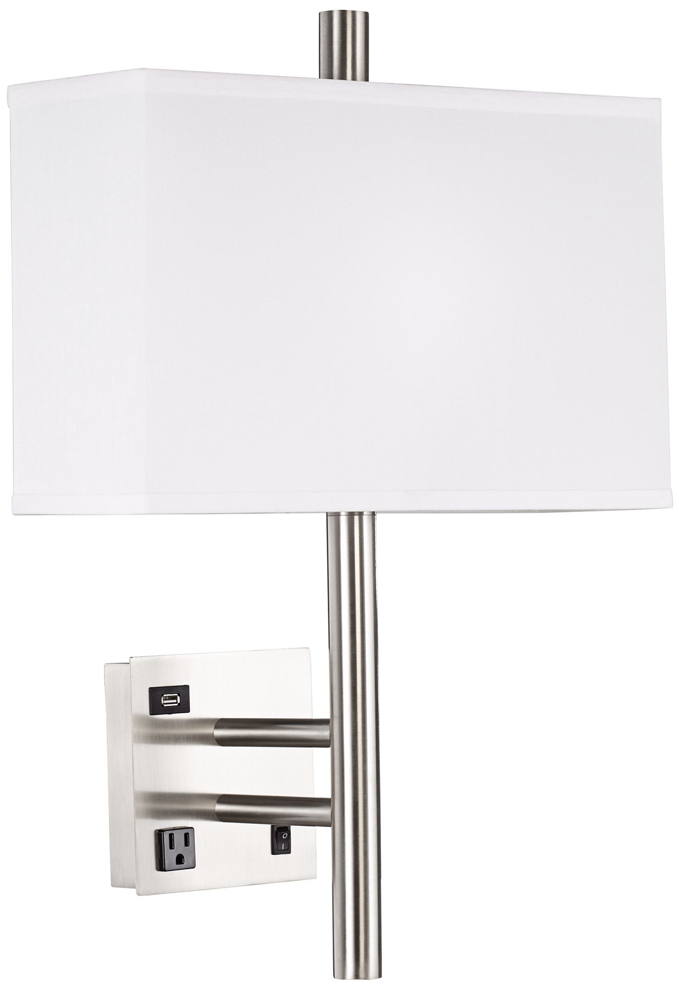 Modern Headboard PlugIn Wall Lamp with Outlet and USB Port 610J0