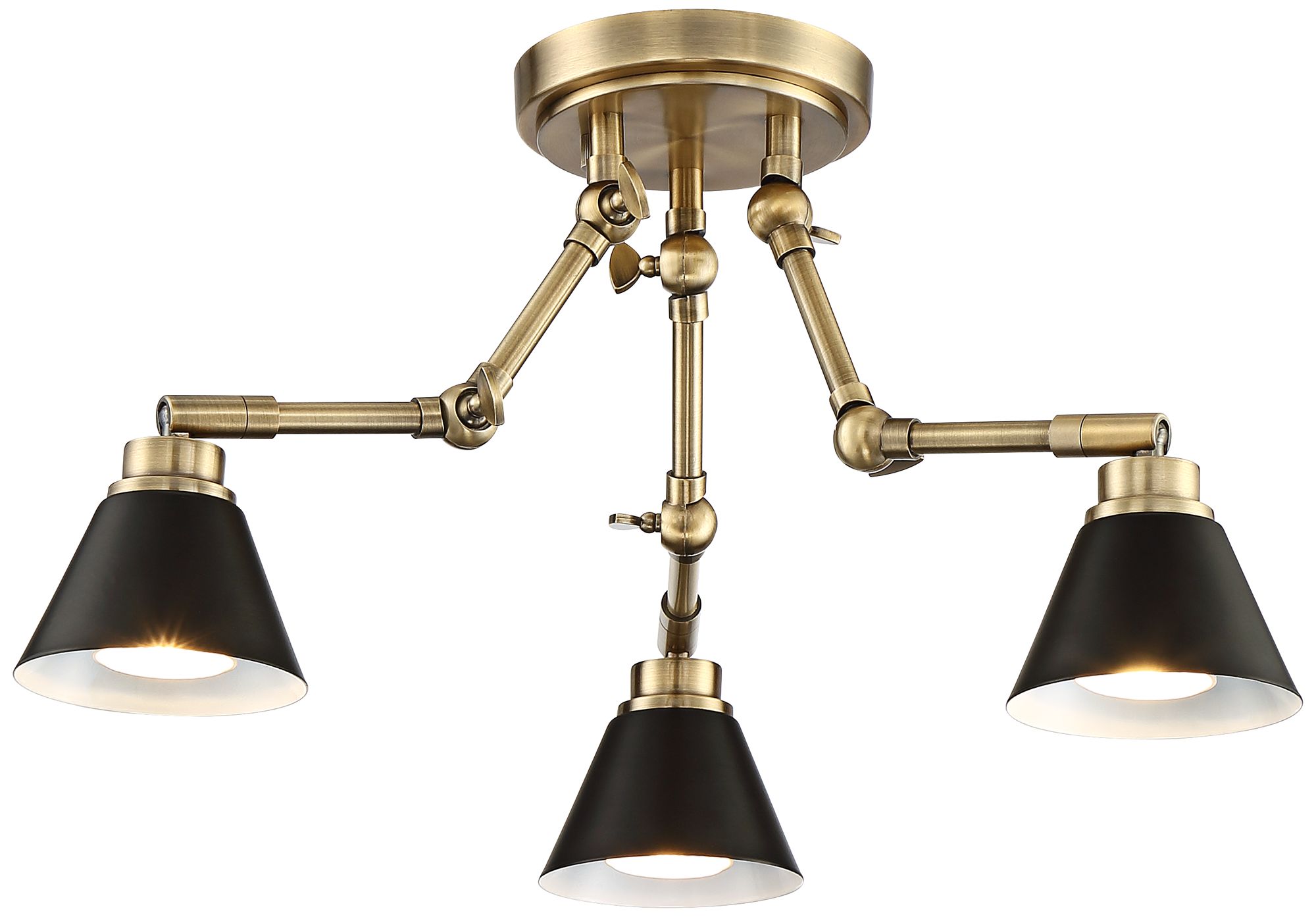 Pro Track Arnold 3Light Antique Brass LED Ceiling Light