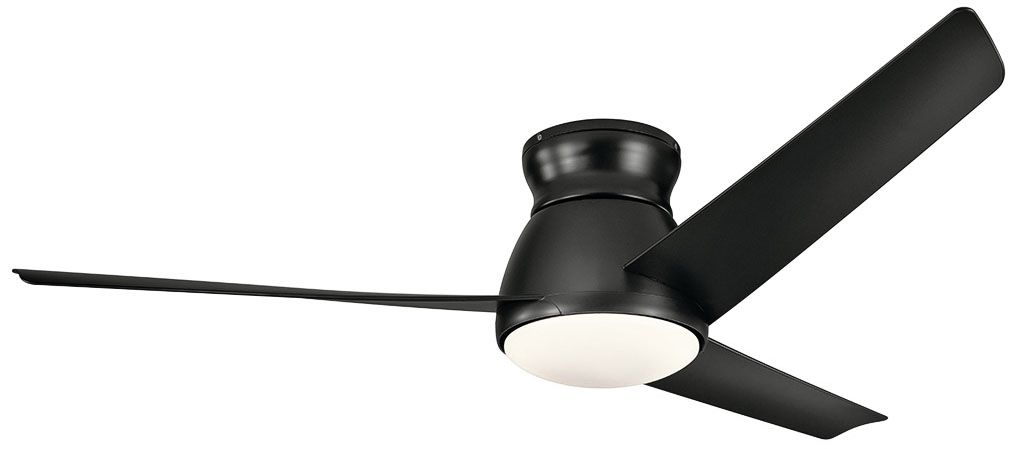 60" Kichler Eris Satin Black LED Hugger Ceiling Fan 61R59 Lamps Plus