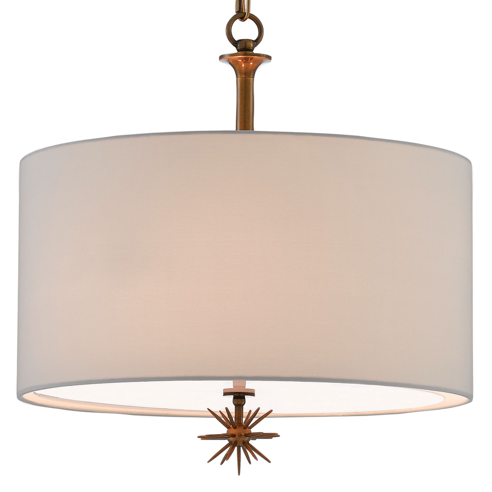 Chancery 19" Wide Polished Antique Brass Drum Pendant Light 61V15