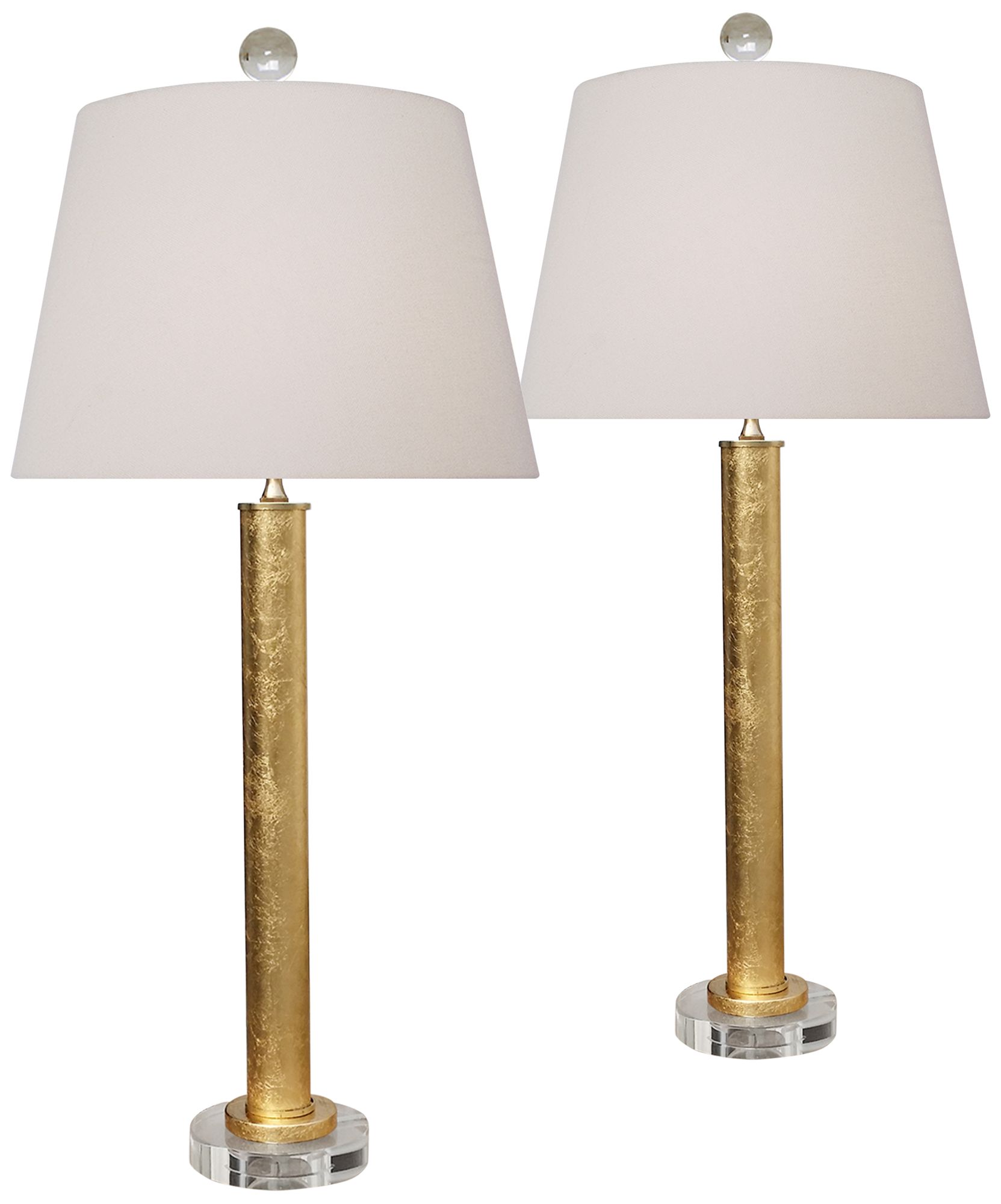 Anais Gold Leaf Alloy Buffet Table Lamps Set of 2 62A00 Lamps Plus