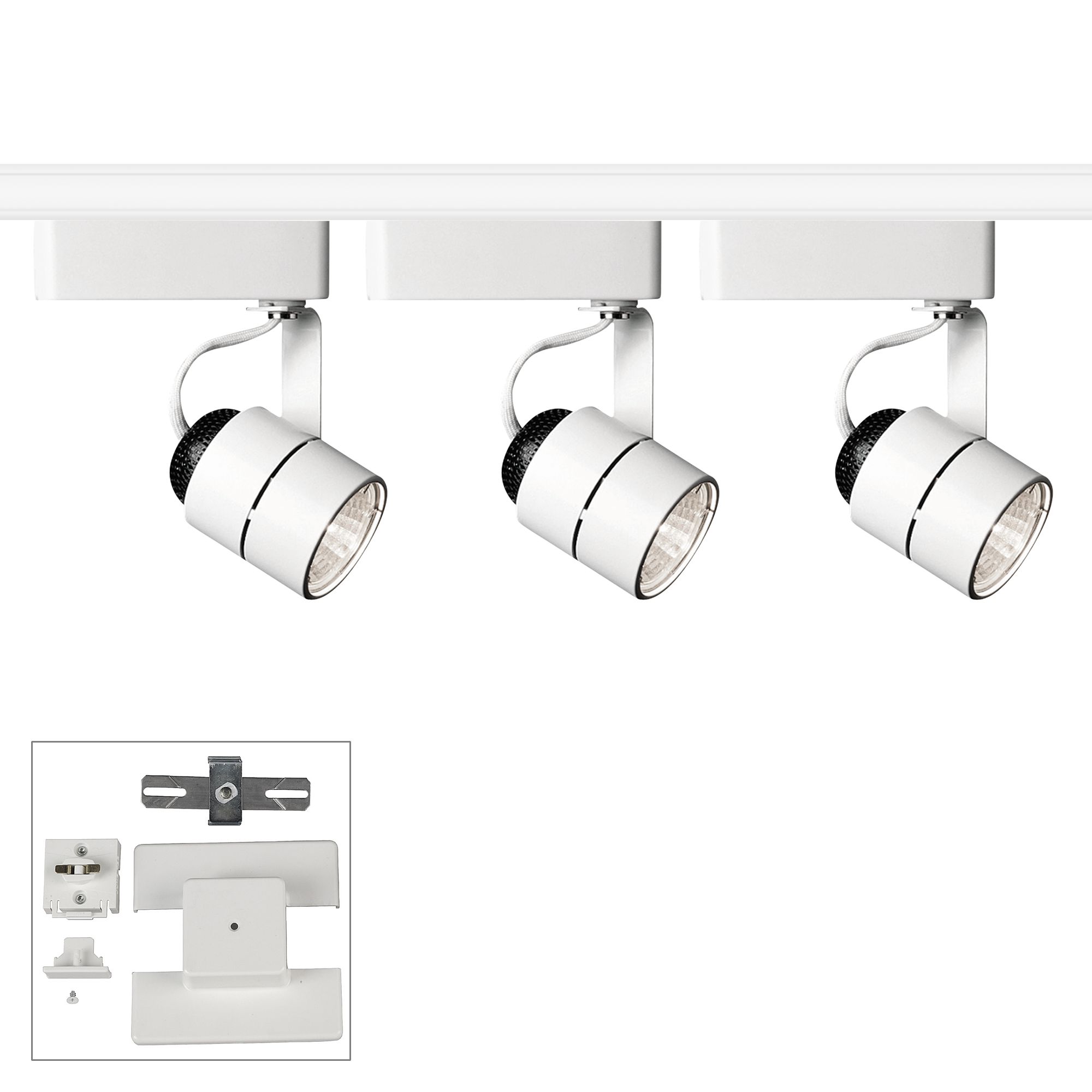 Juno 3Light Cylinder White Bullet Floating Canopy Track Kit 62R84