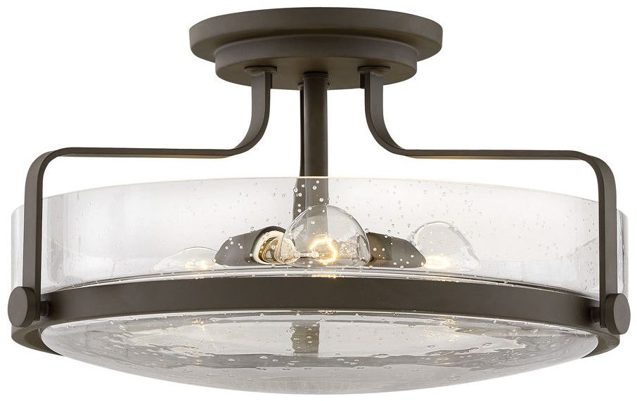Harper 18" Wide Seeded Glass Ceiling Light by Hinkley 62X27 Lamps Plus