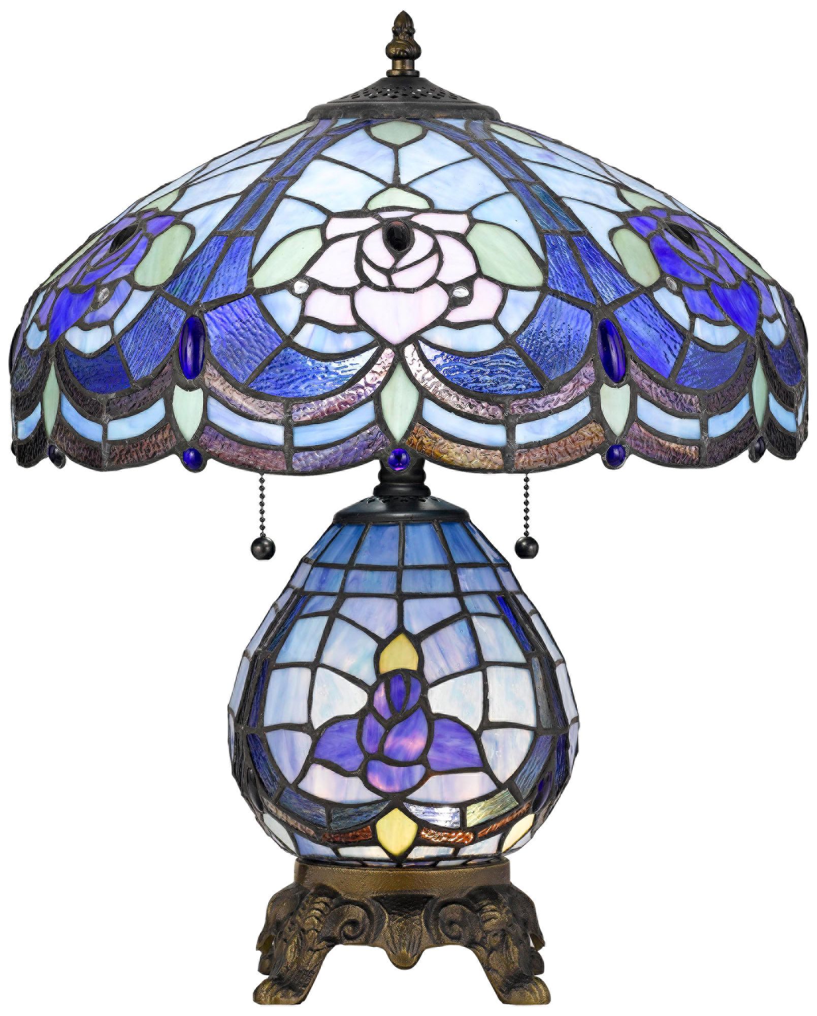Cobalt TiffanyStyle Table Lamp with Night Light 63K04 Lamps Plus