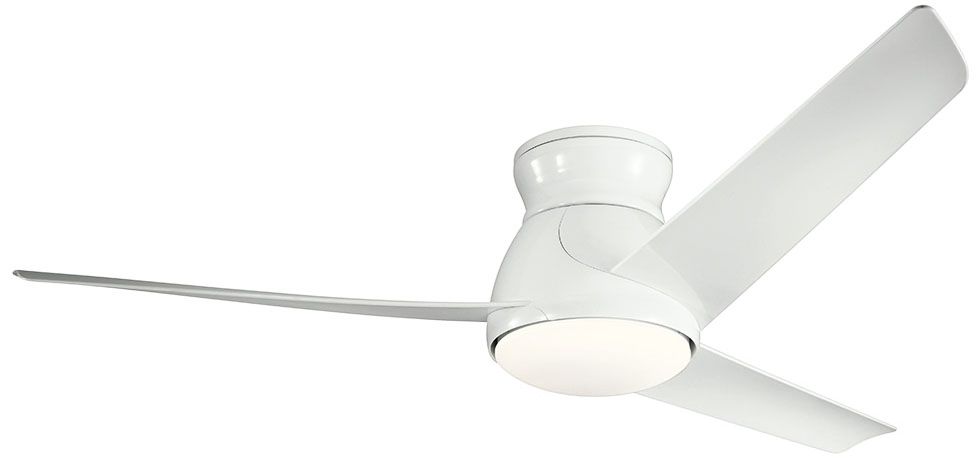 60" Kichler Eris White LED Hugger Ceiling Fan 63P48 Lamps Plus