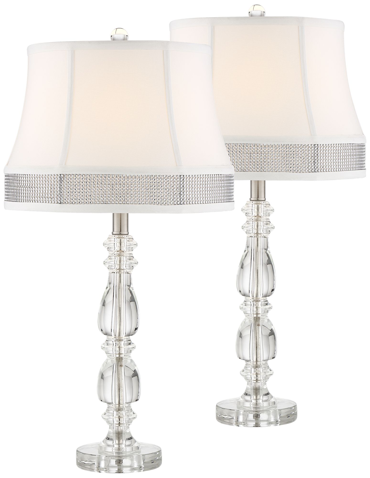 Ana Crystal Table Lamps Set of 2 with Gallery Bling Shades 63P87
