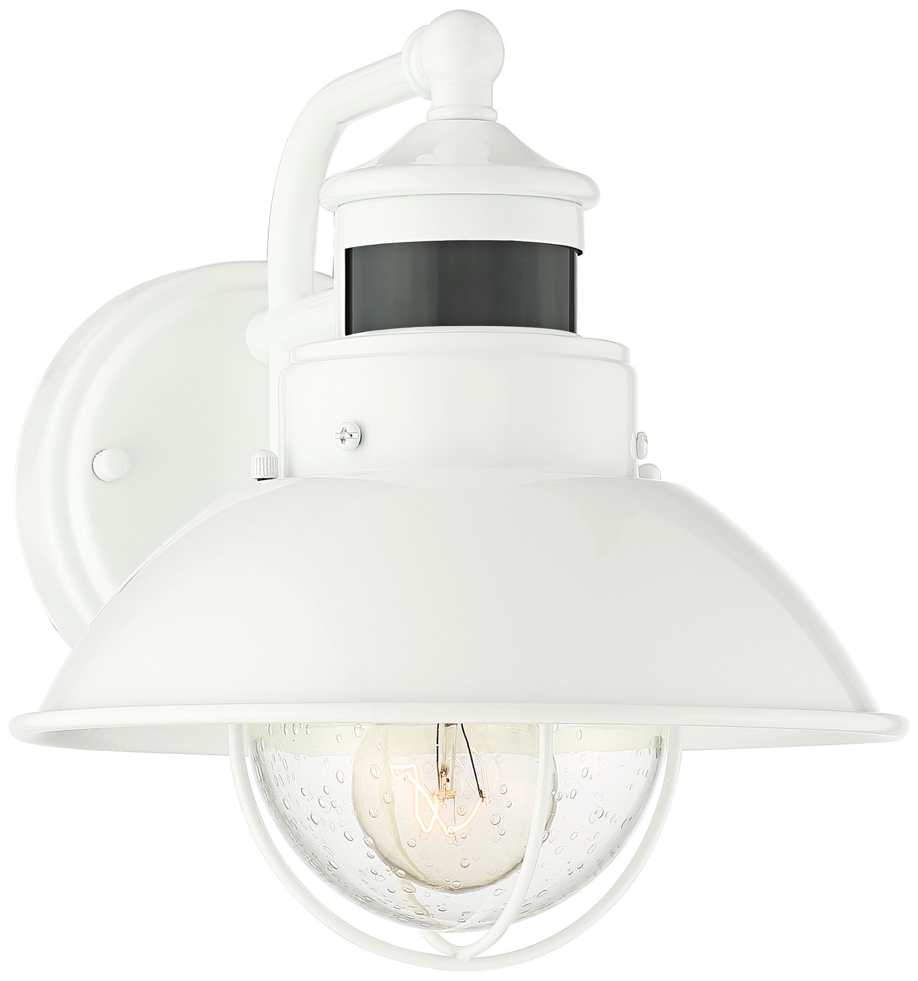 Oberlin 9" High White Dusk to Dawn Motion Sensor Outdoor Light 64M53