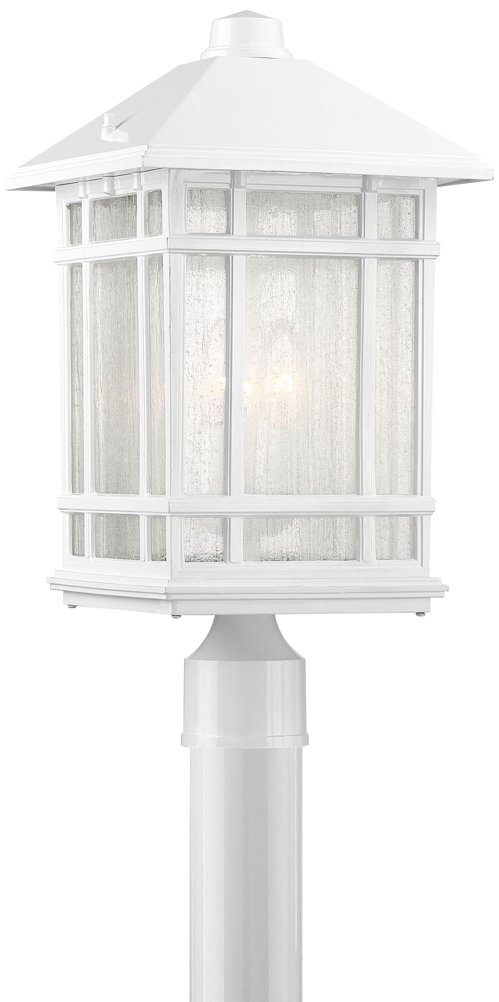 J du J Sierra Craftsman 18"H White Outdoor Post Mount Light 64T68