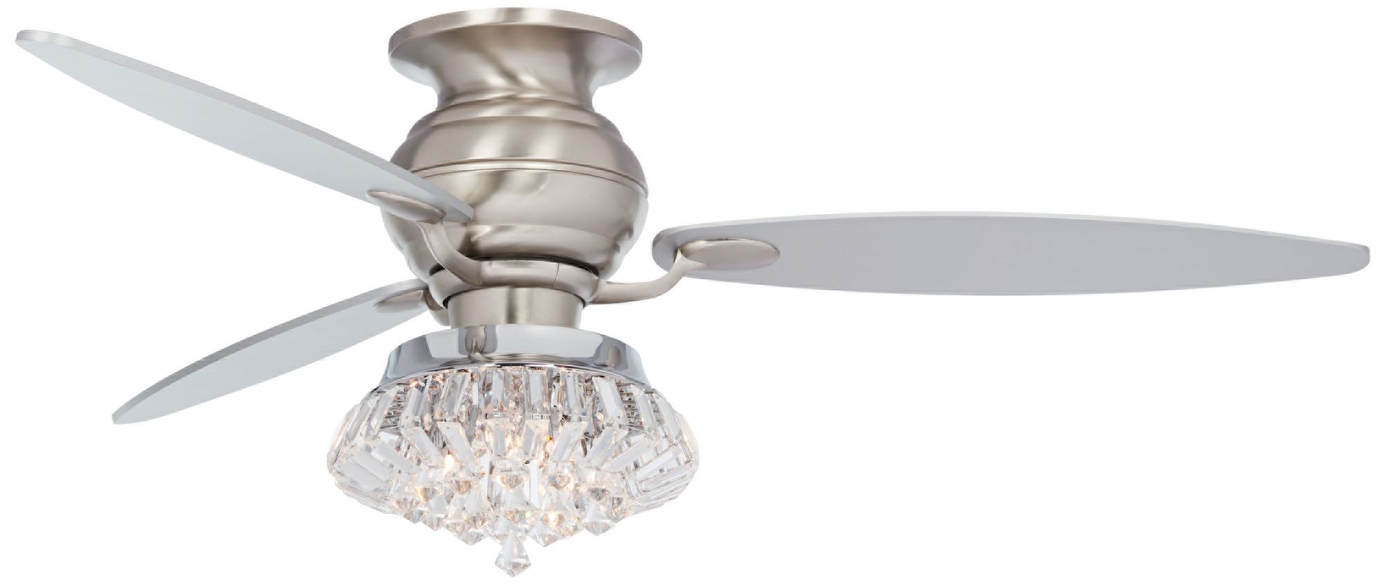 60" Spyder Deco Crystal LED Hugger Ceiling Fan 64T90 Lamps Plus