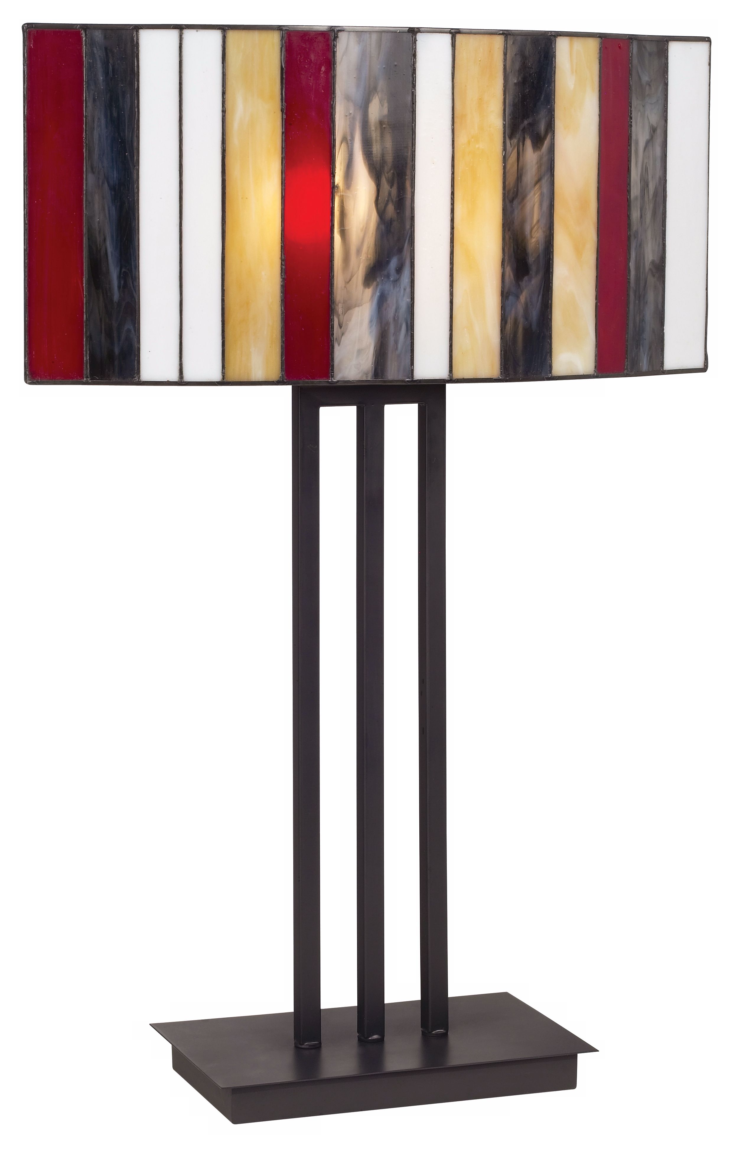 Striped Art Glass Iron Base Table Lamp 65251 Lamps Plus
