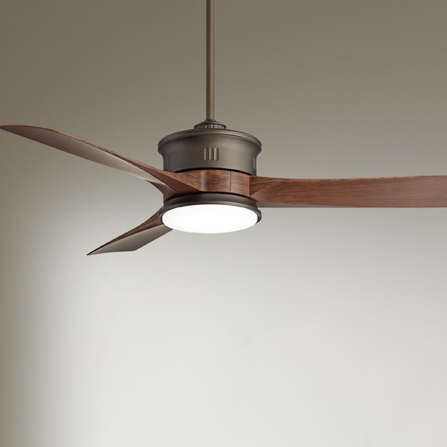 54" Modern Outdoor Ceiling Fan with Light LED Remote Bronze Wet Rated