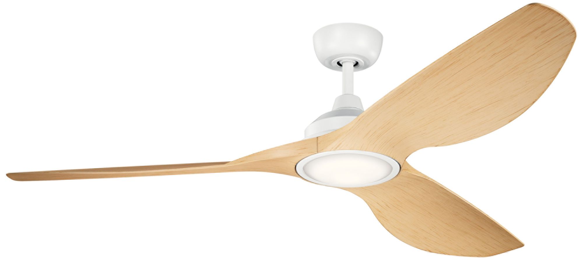 65" Kichler Imari Light Oak and Matte White LED Ceiling Fan 65D36