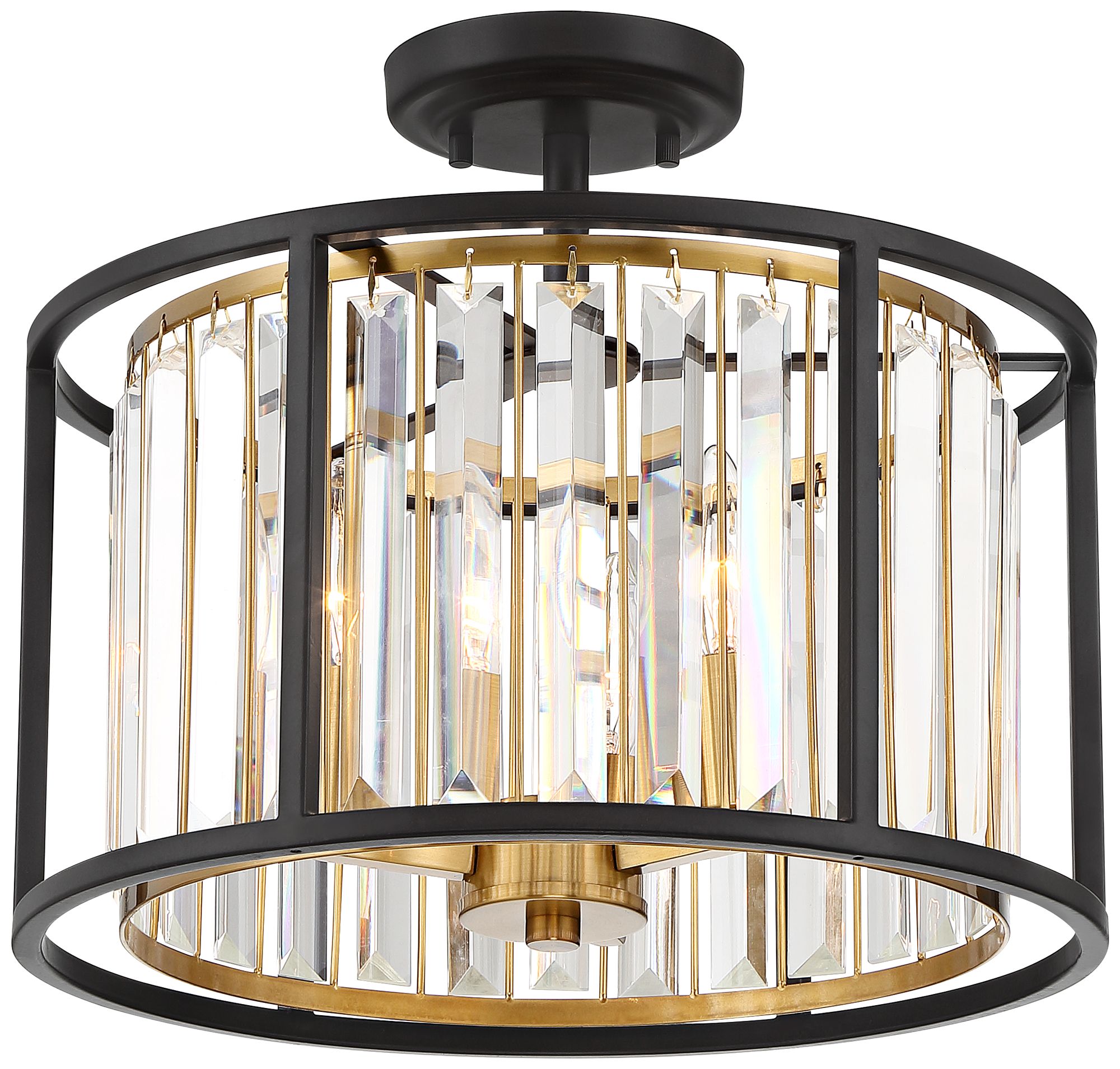 Possini Euro Milne 14" Wide Bronze and Brass Ceiling Light 65E76