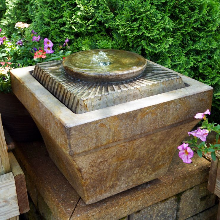 Sunburst 13" High Bubbler Outdoor Fountain with Light 65G11 Lamps Plus