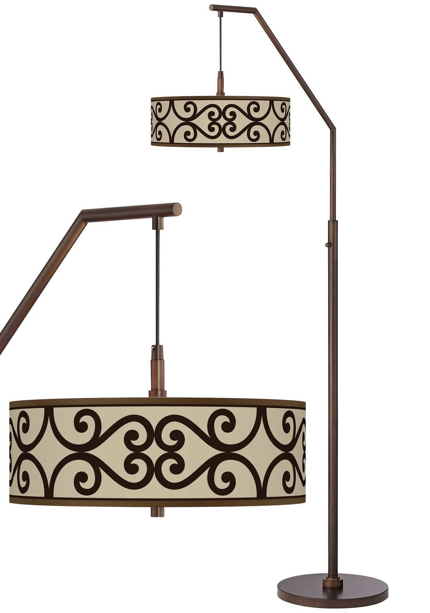 Cambria Scroll Bronze Downbridge Arc Floor Lamp 65J08 Lamps Plus
