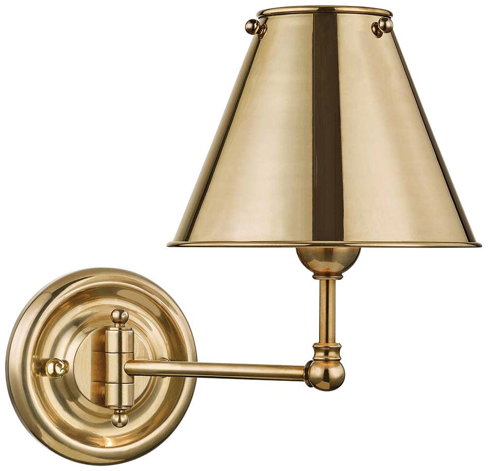Classic No.1 Aged Brass Swing Arm Wall Lamp 65M15 Lamps Plus