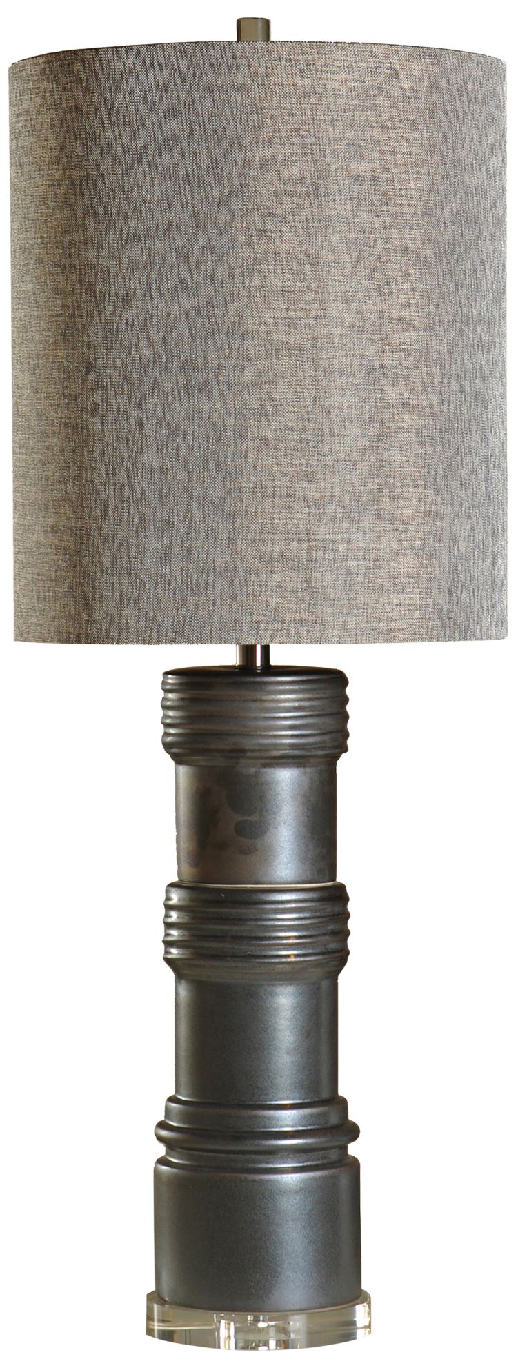 Sullivan Charcoal Ceramic Table Lamp with Gray Fabric Shade 65X69 Lamps Plus
